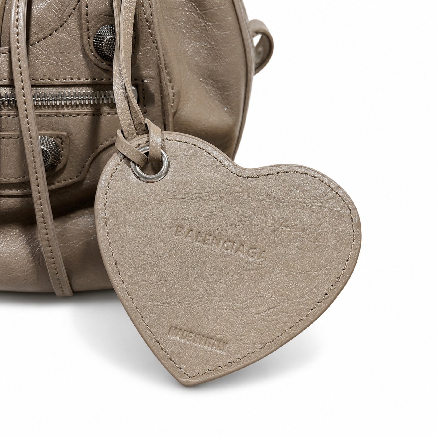 Balenciaga Large Leather Khaki Bag