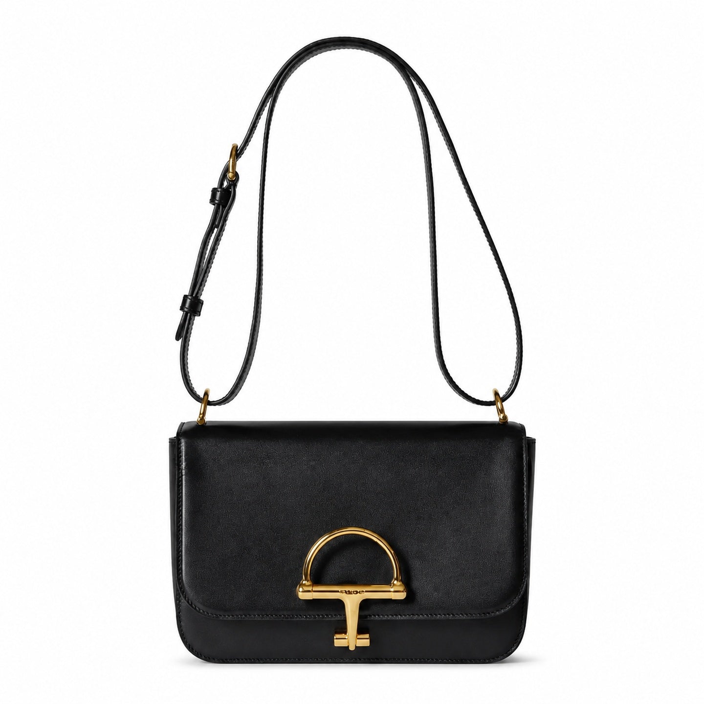 Gucci Horsebit Small Leather Black Gold Shoulder Bag