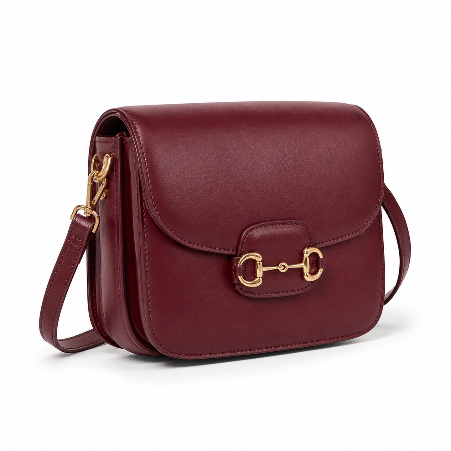 Gucci Horsebit 1955 Leather Red Gold Shoulder Bag