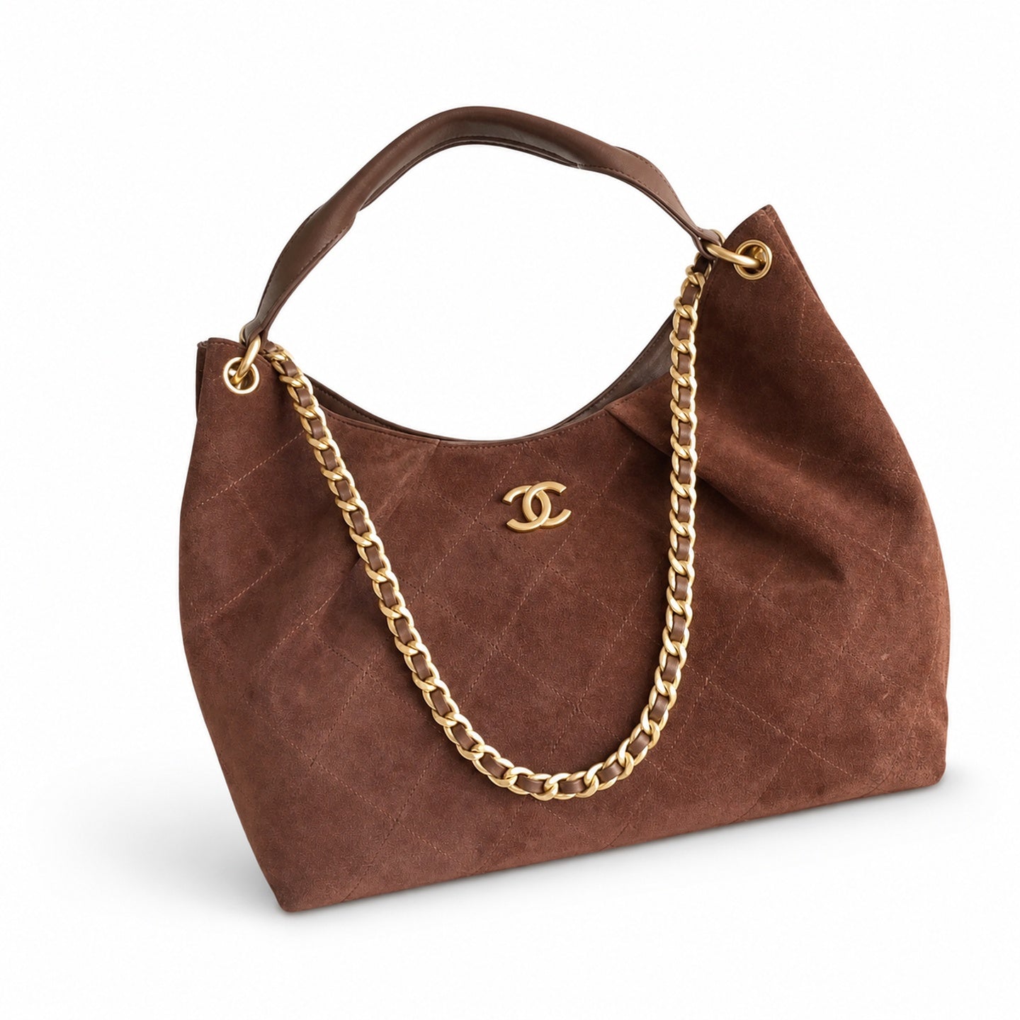 Chanel Medium Velvet Leather Gold Bag