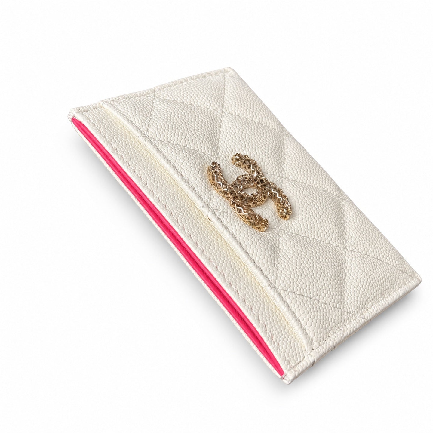 Chanel Black White Green Pink Card Holder