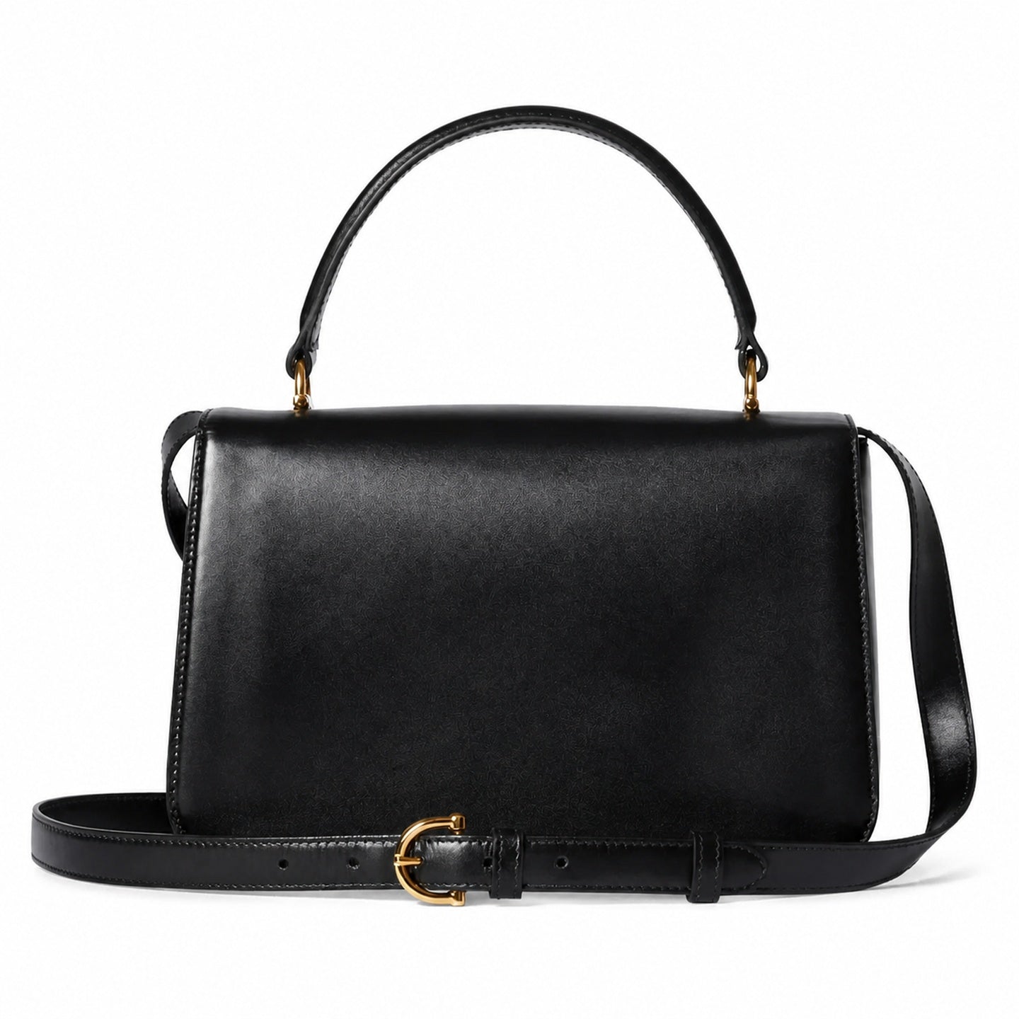Gucci Horsebit Leather Black Gold Handbag