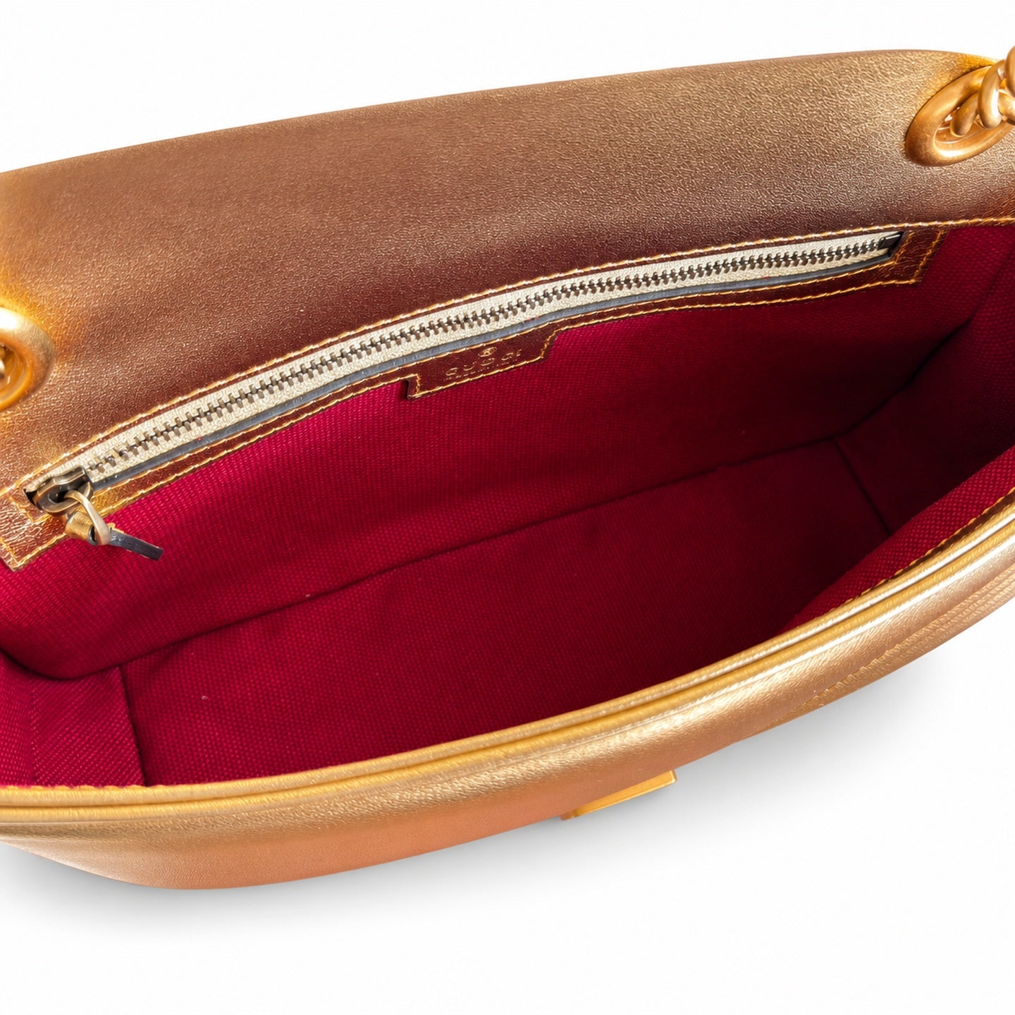 Gucci GG Marmont Leather Silver Handbag