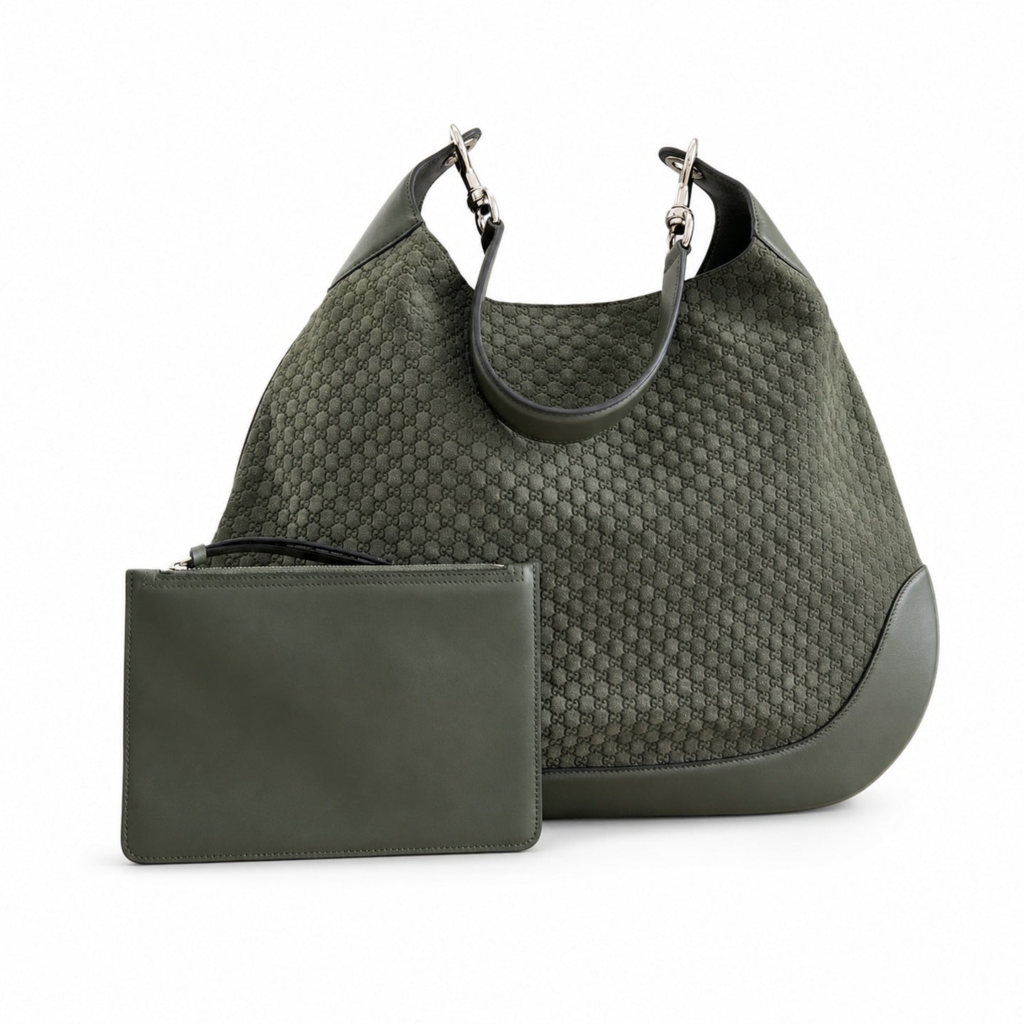 Gucci Medium Velvet Leather Green Shoulder Bag