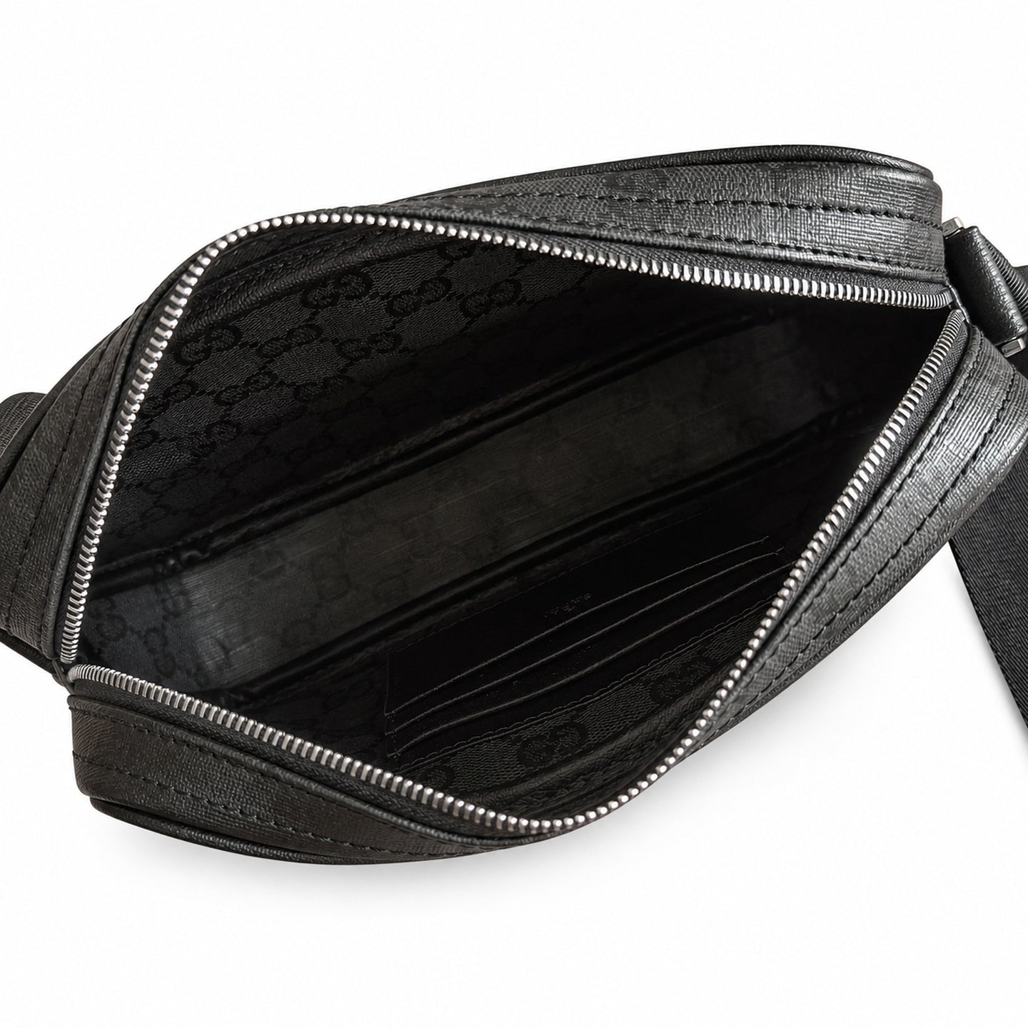 Gucci Canvas Nylon Leather Black Bag