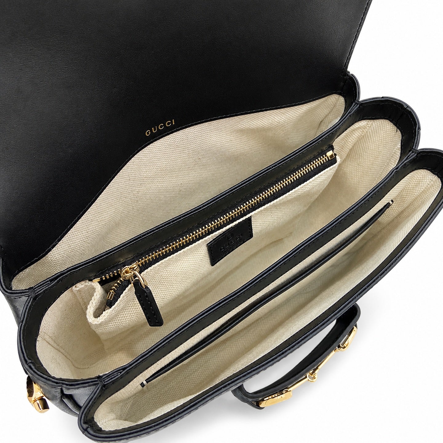 Gucci Horsebit 1955 Small Cotton Leather Black Brown Gold Shoulder Bag