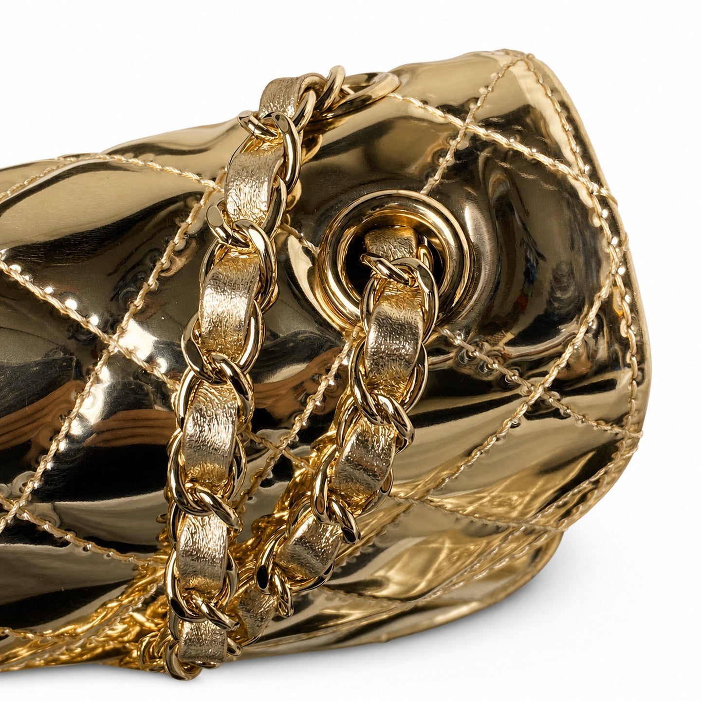 Chanel Small Gold Silver Bag