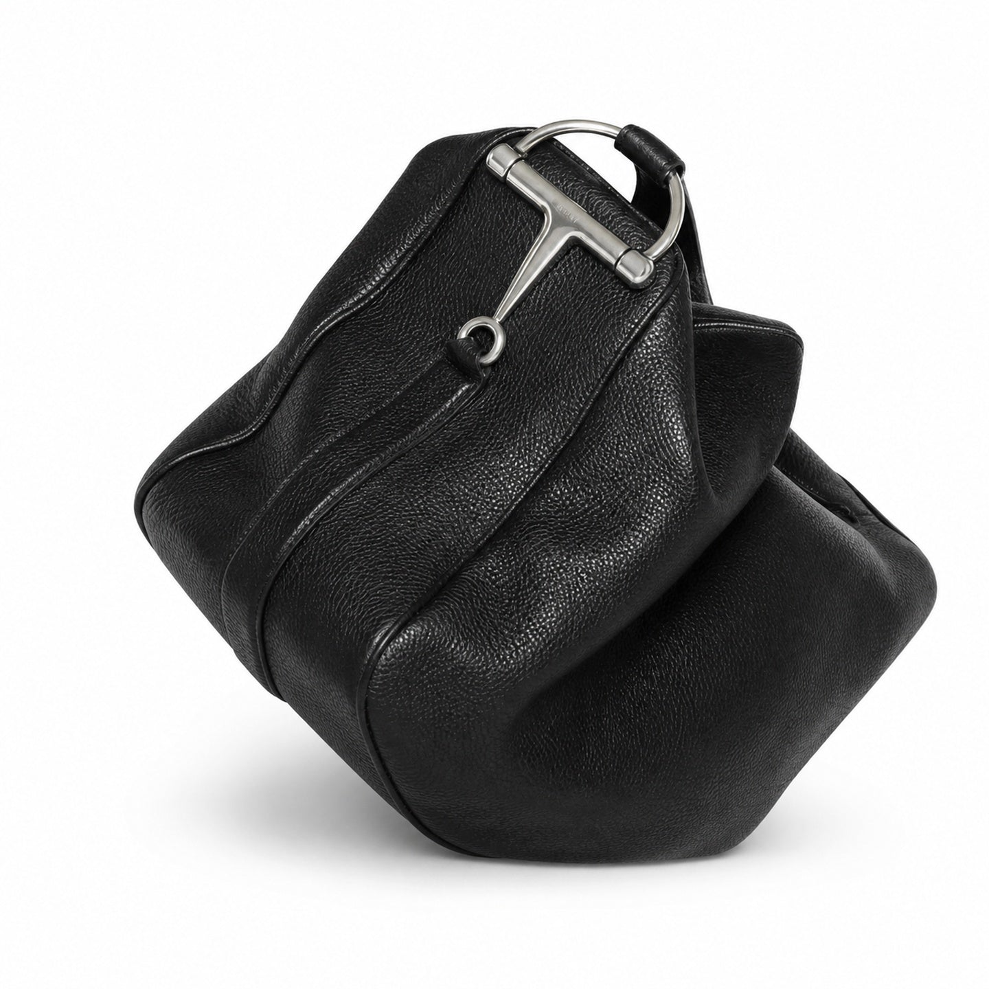 Gucci Horsebit Cotton Leather Black Bag