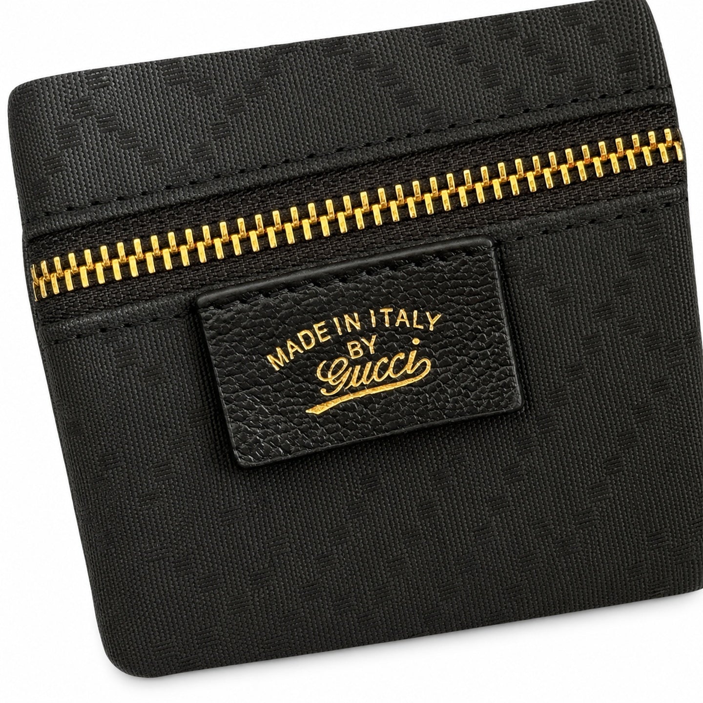 Gucci Horsebit Double Zip Canvas Leather Black Gold Handbag