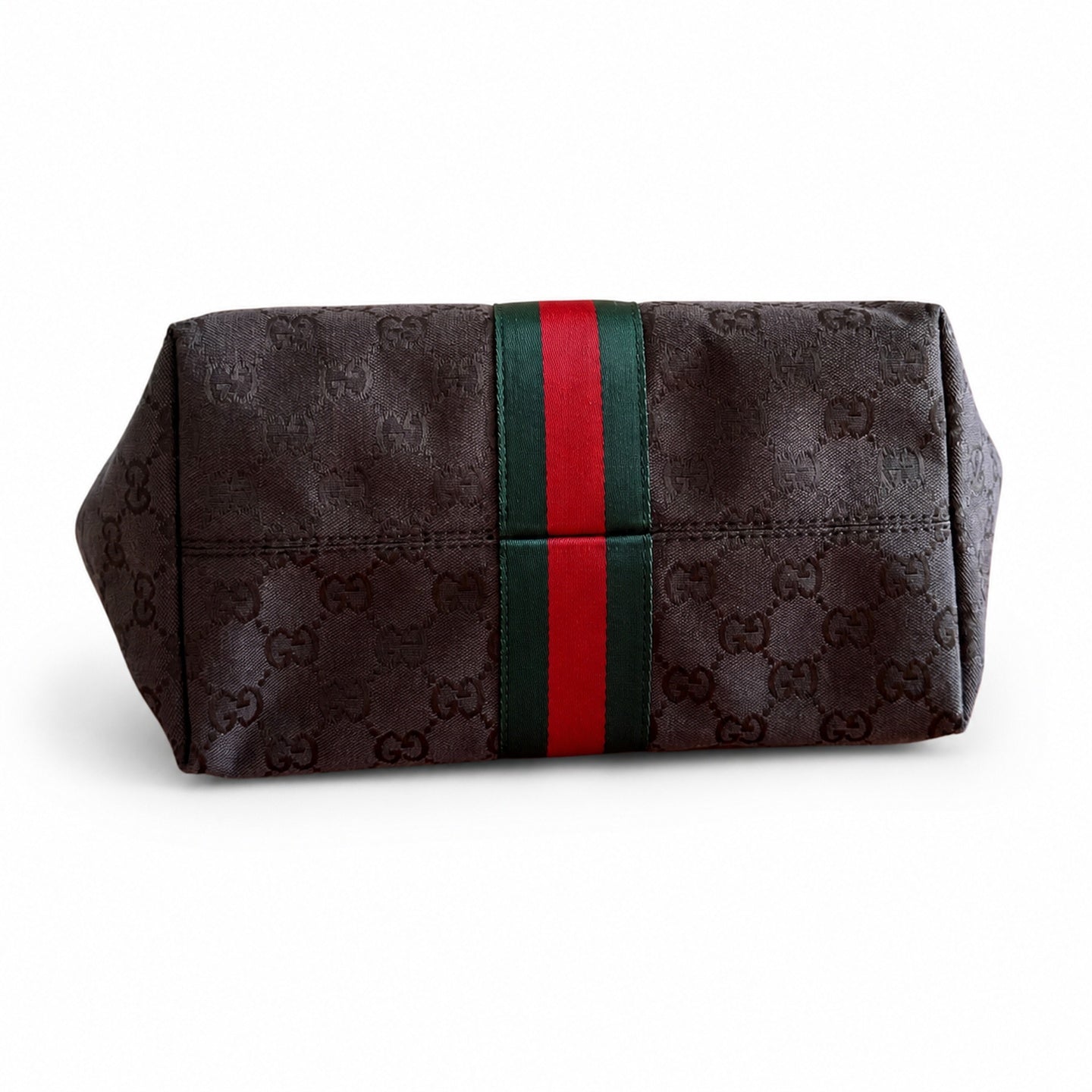 Gucci Giglio Canvas Leather Brown Red Green Gold Handbag