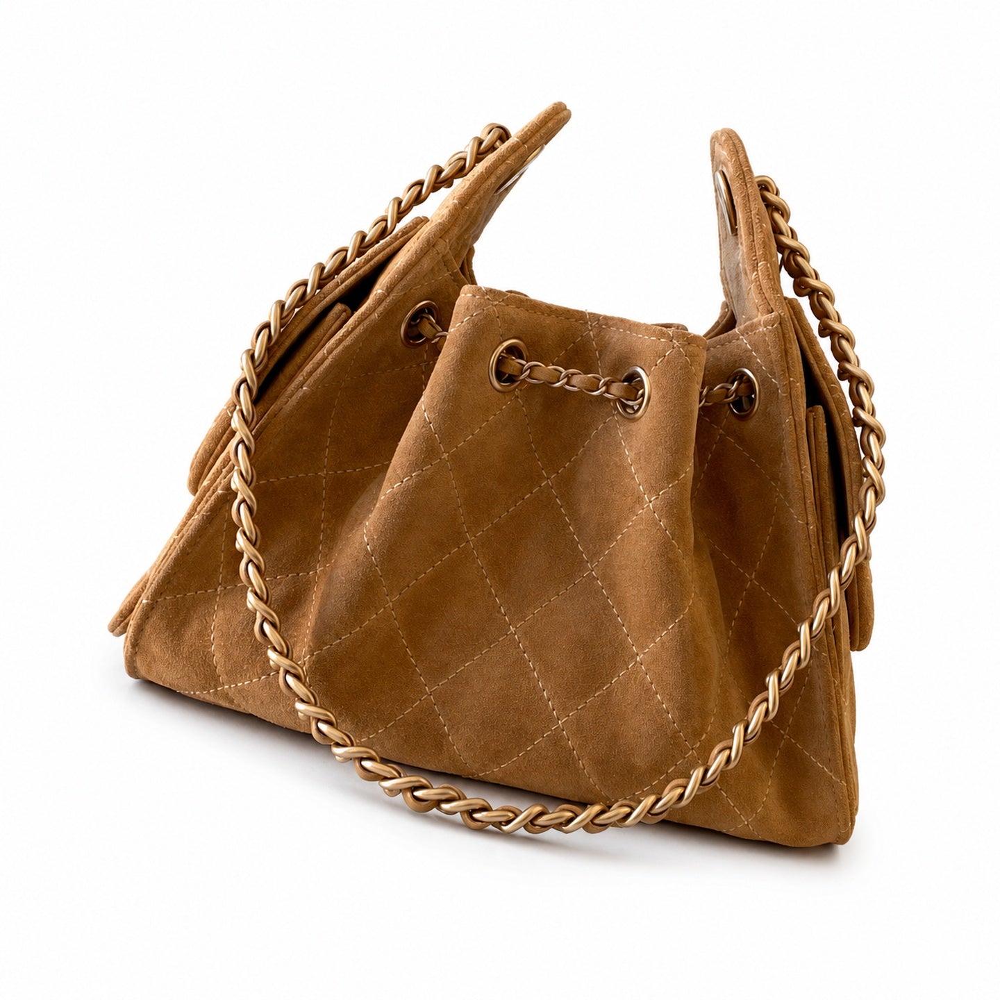 Chanel Mini Leather Gold Bucket Bag