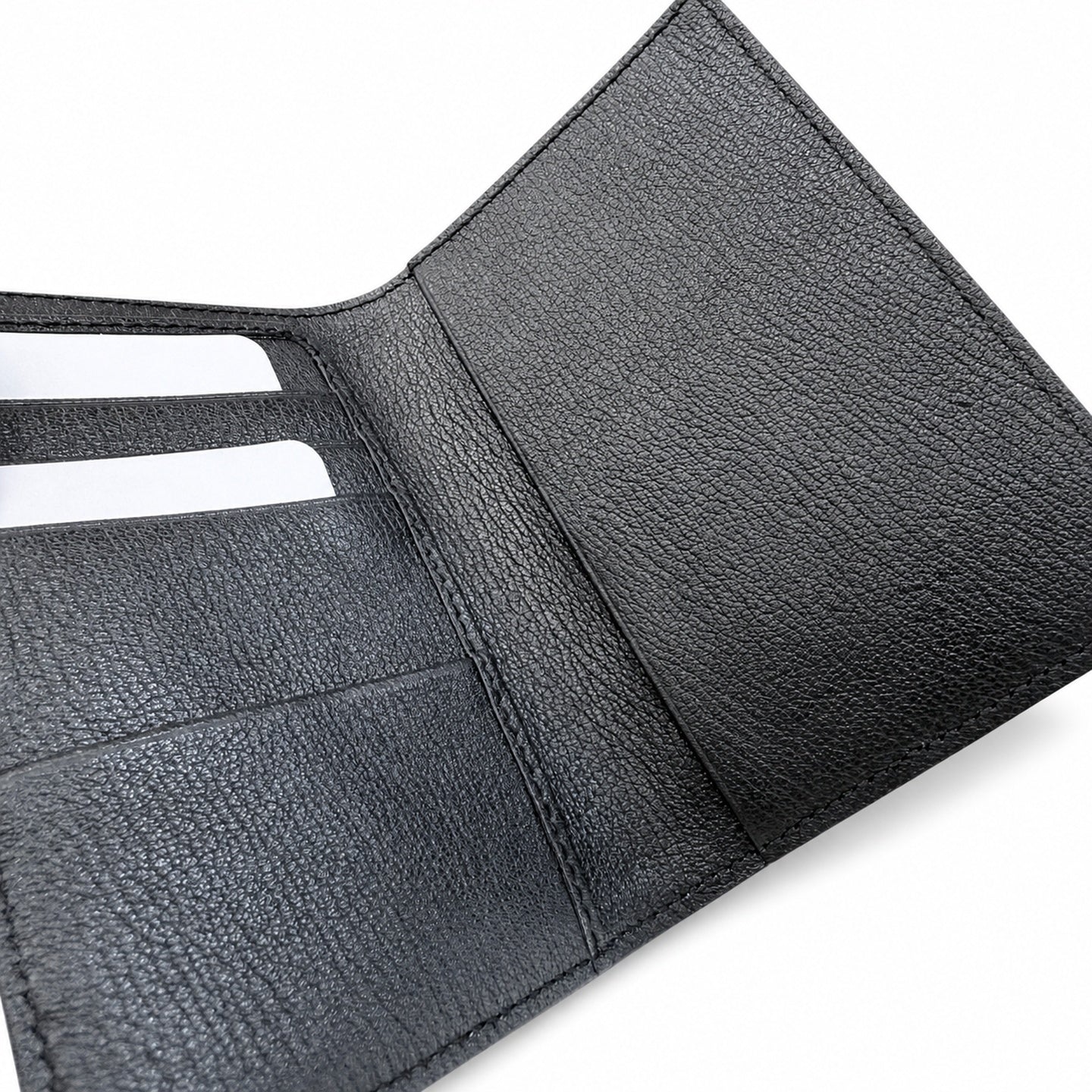 Gucci Canvas Leather Black Silver Passport Holder
