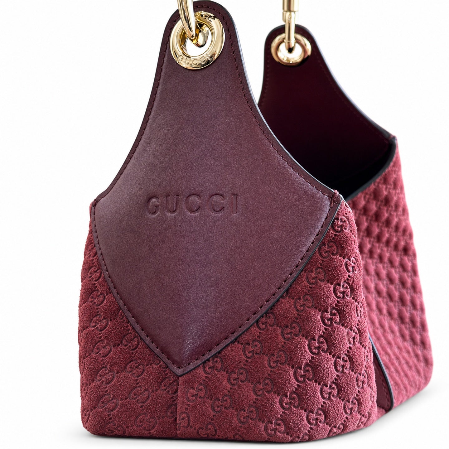 Gucci Medium Canvas Velvet Leather Green Bag