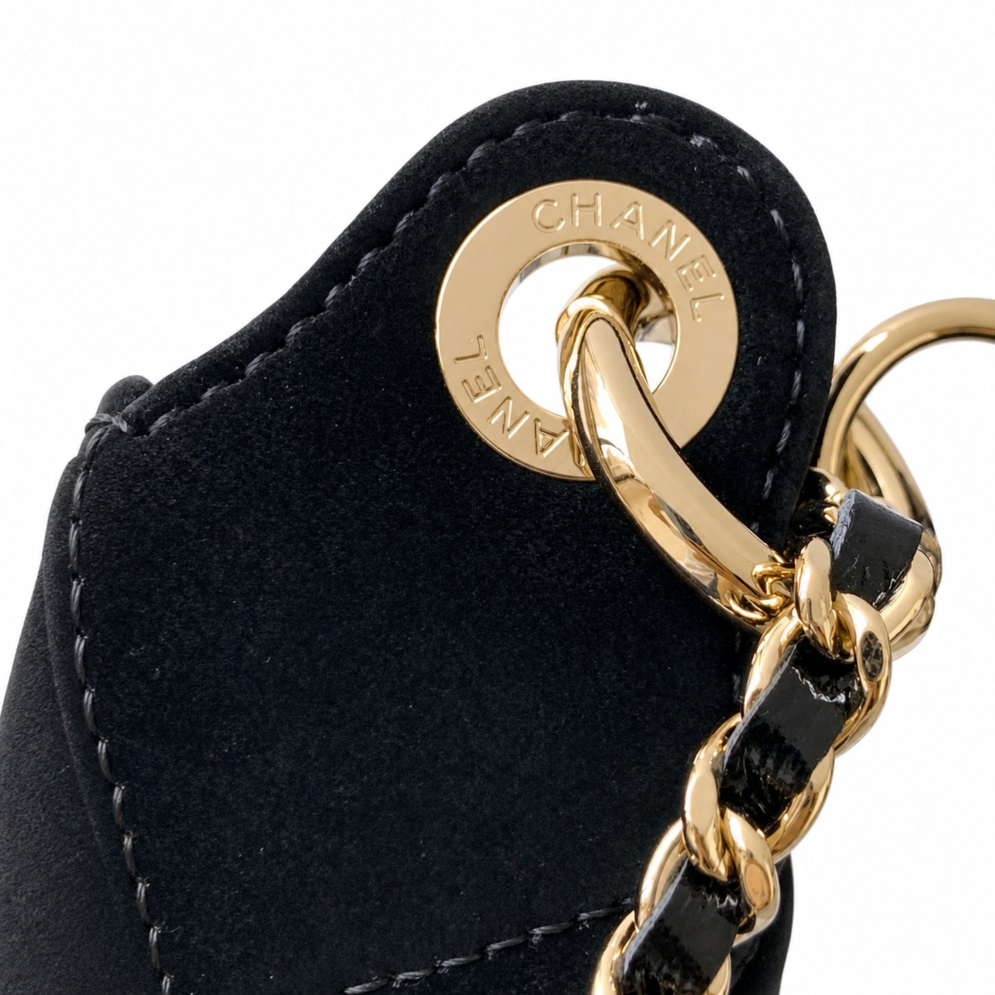 Chanel 25 Small Velvet Leather Black Hobo Bag