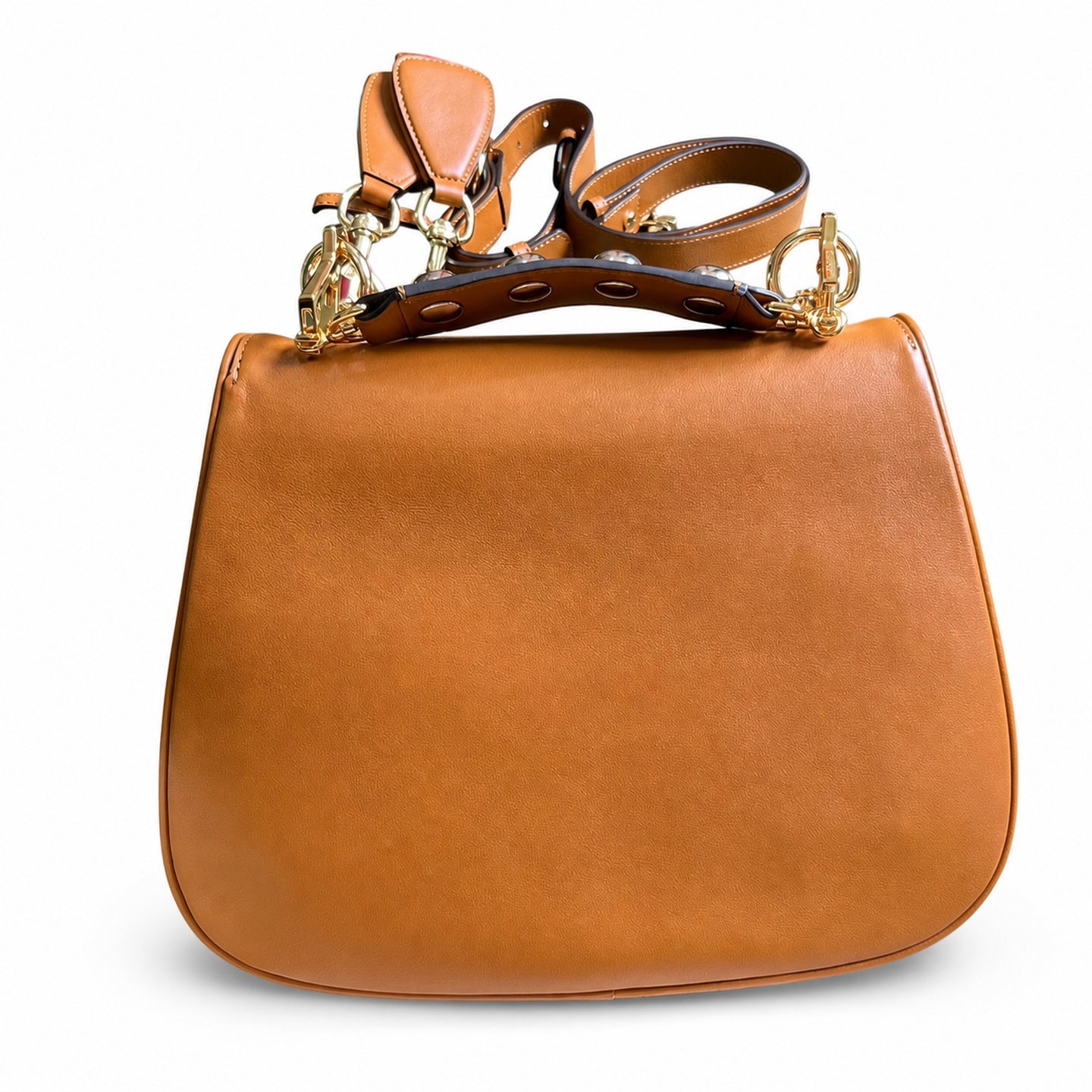 Gucci Blondie Small Leather Brown Red Green Gold Handbag