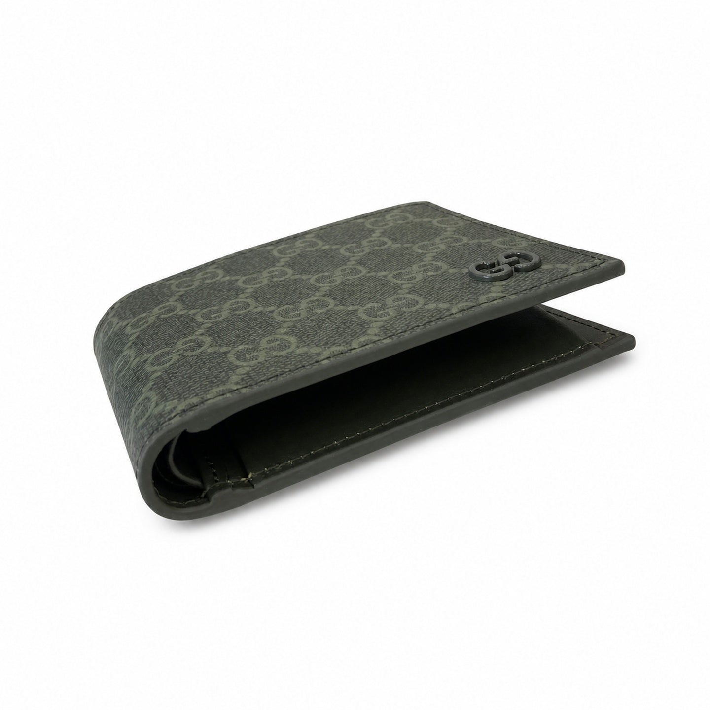 Gucci Men's Supreme Small Canvas Leather Beige Green Wallet