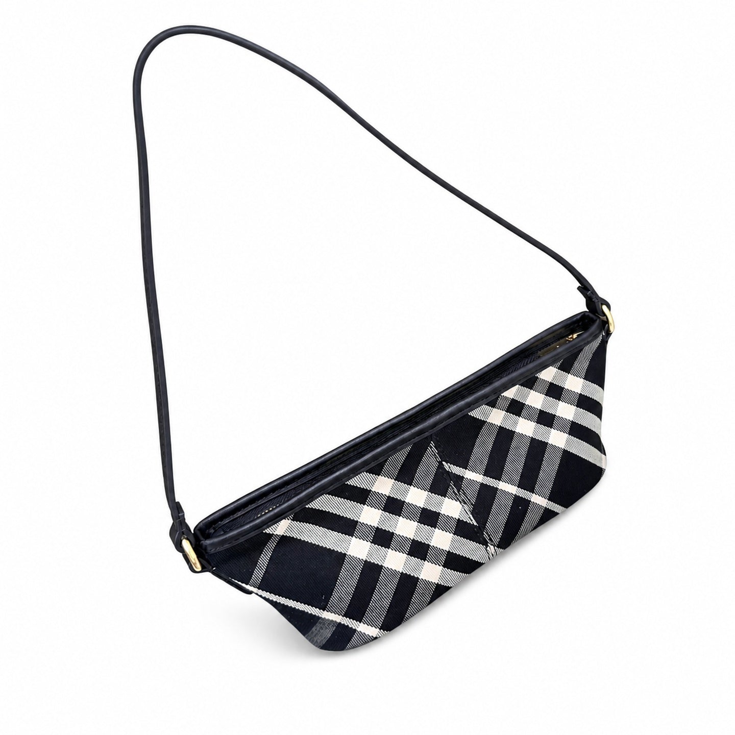 Burberry Cotton Jacquard Check Shoulder Bag