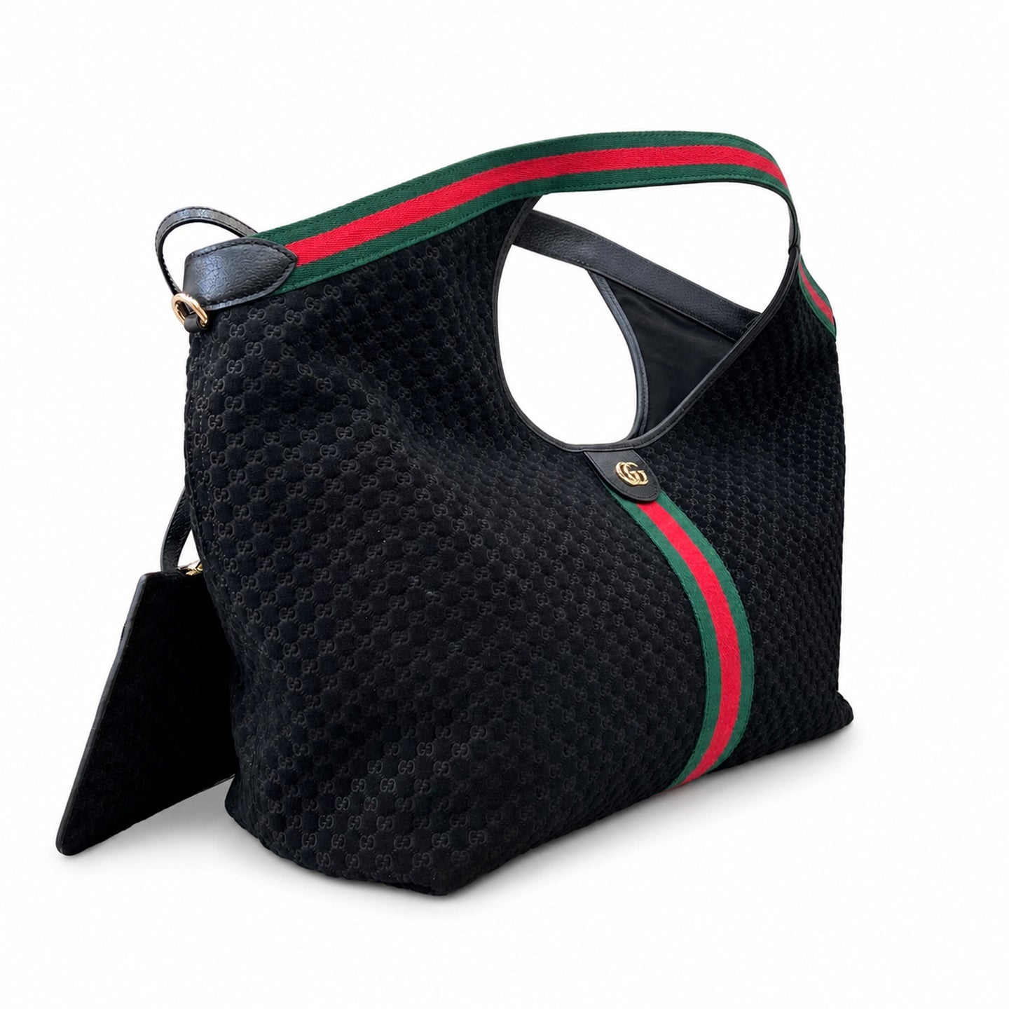 Gucci Giglio Cotton Suede Canvas Velvet Black Red Green Gold Handbag