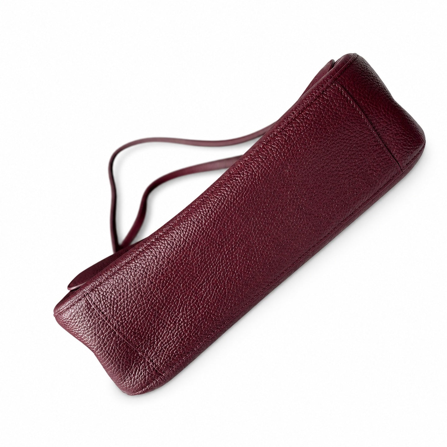 Chanel Small Leather Silver Burgundy Bag