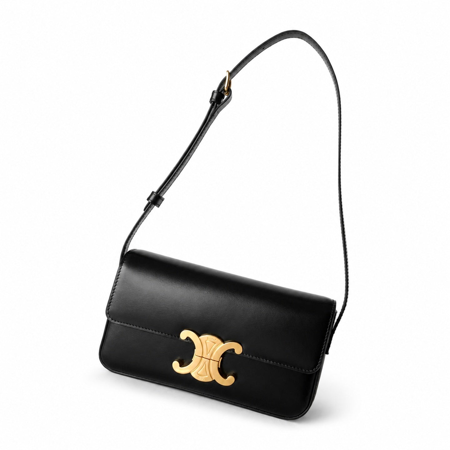 Celine Leather Black White Pink Gold Bag