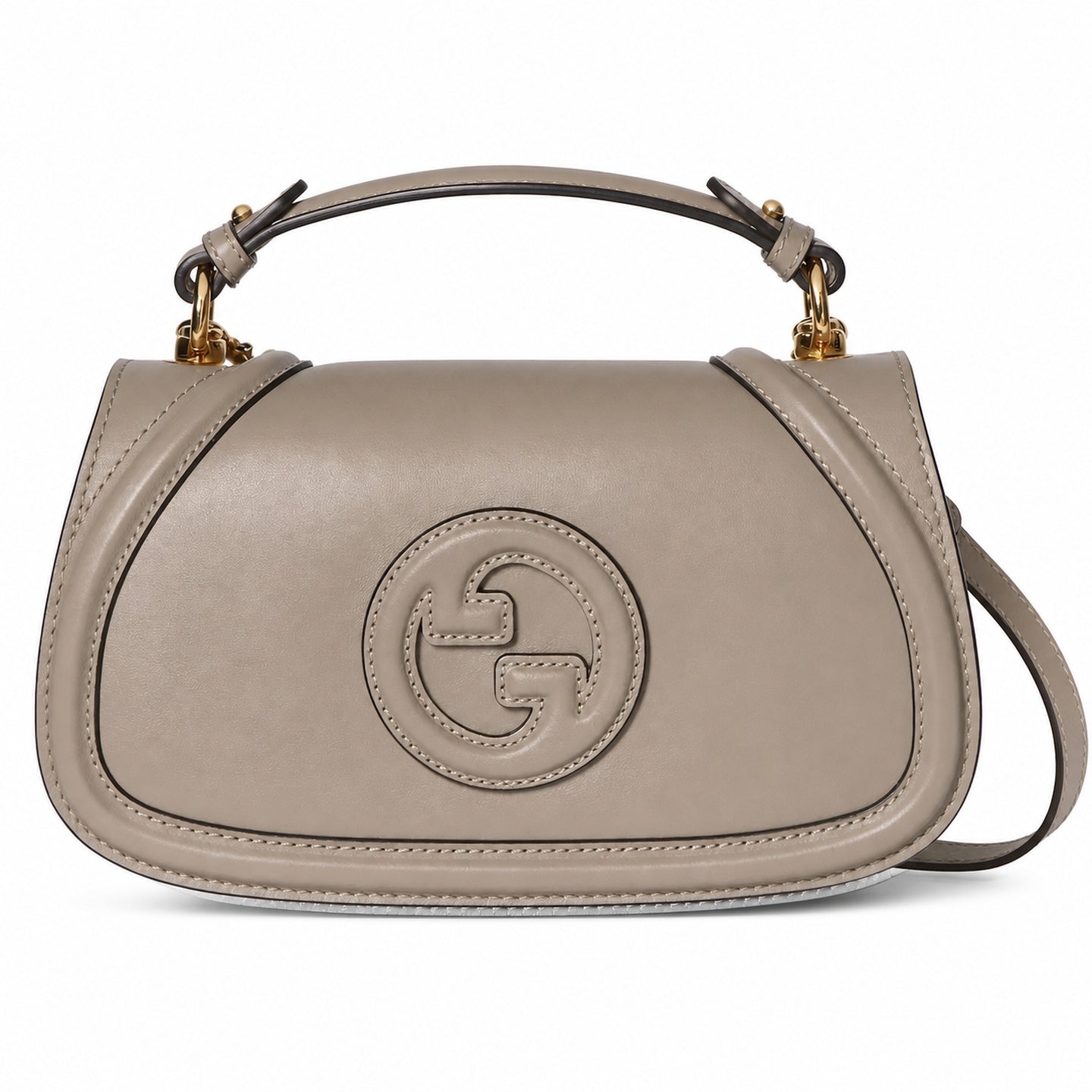 Gucci Blondie Cotton Leather Brown Gold Handbag