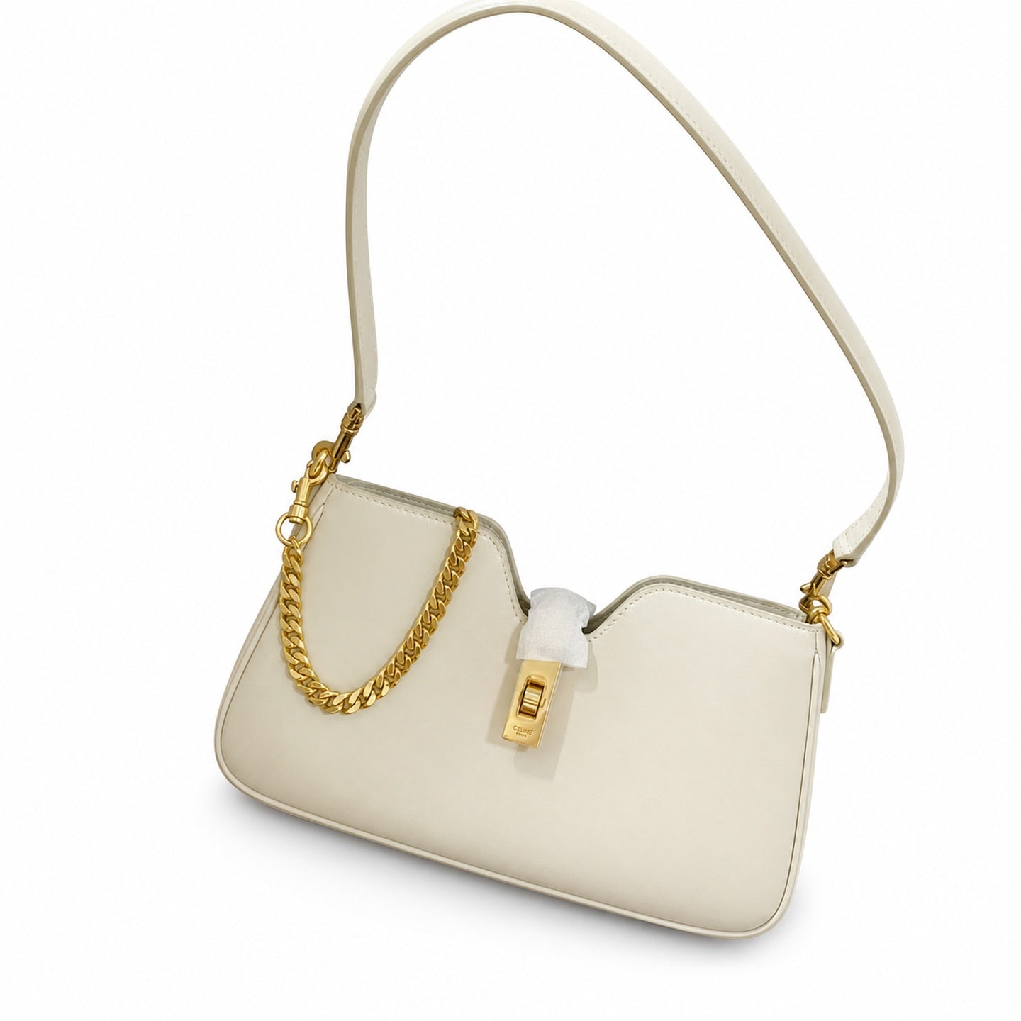 Celine Camille Leather White Handbag