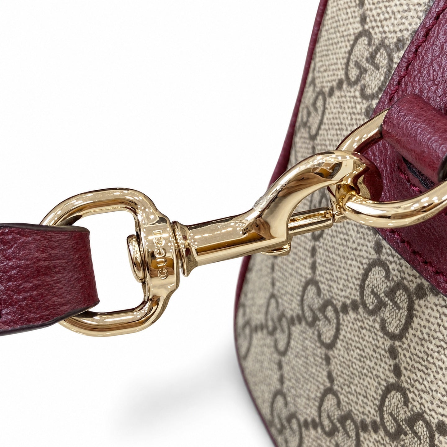 Gucci Mini Cotton Canvas Leather Beige Brown Red Green Gold Bag