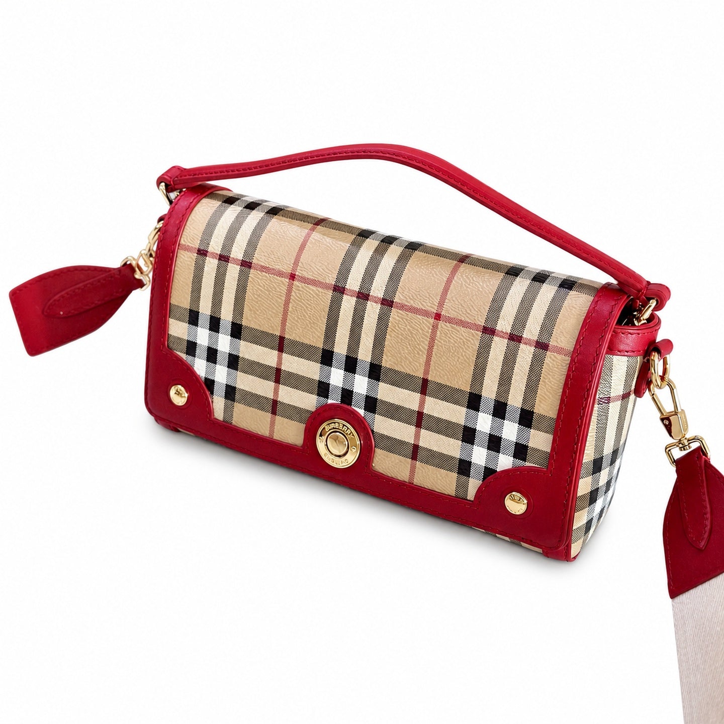 Burberry Jacquard Leather Check Bag