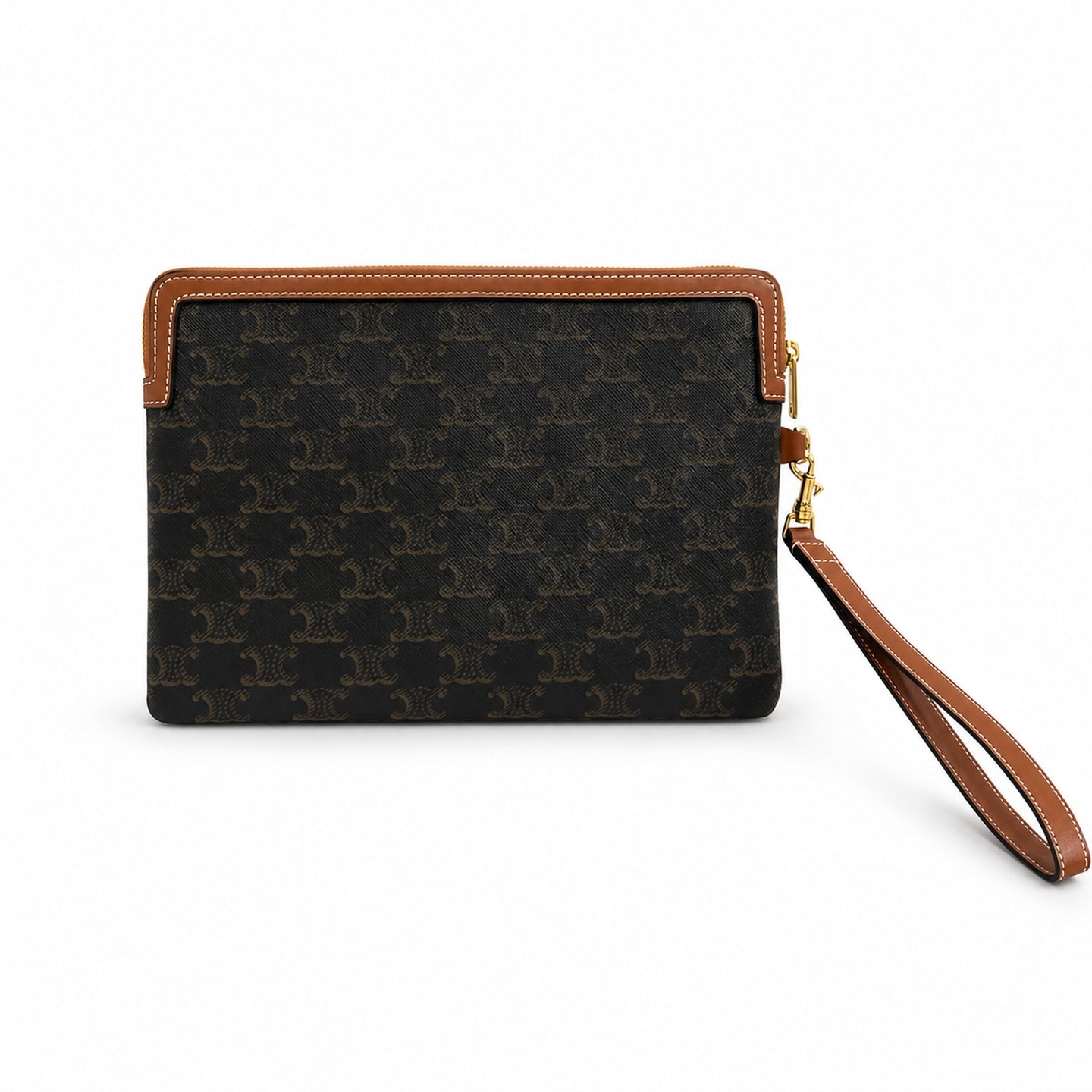 Celine Leather Brown Clutch