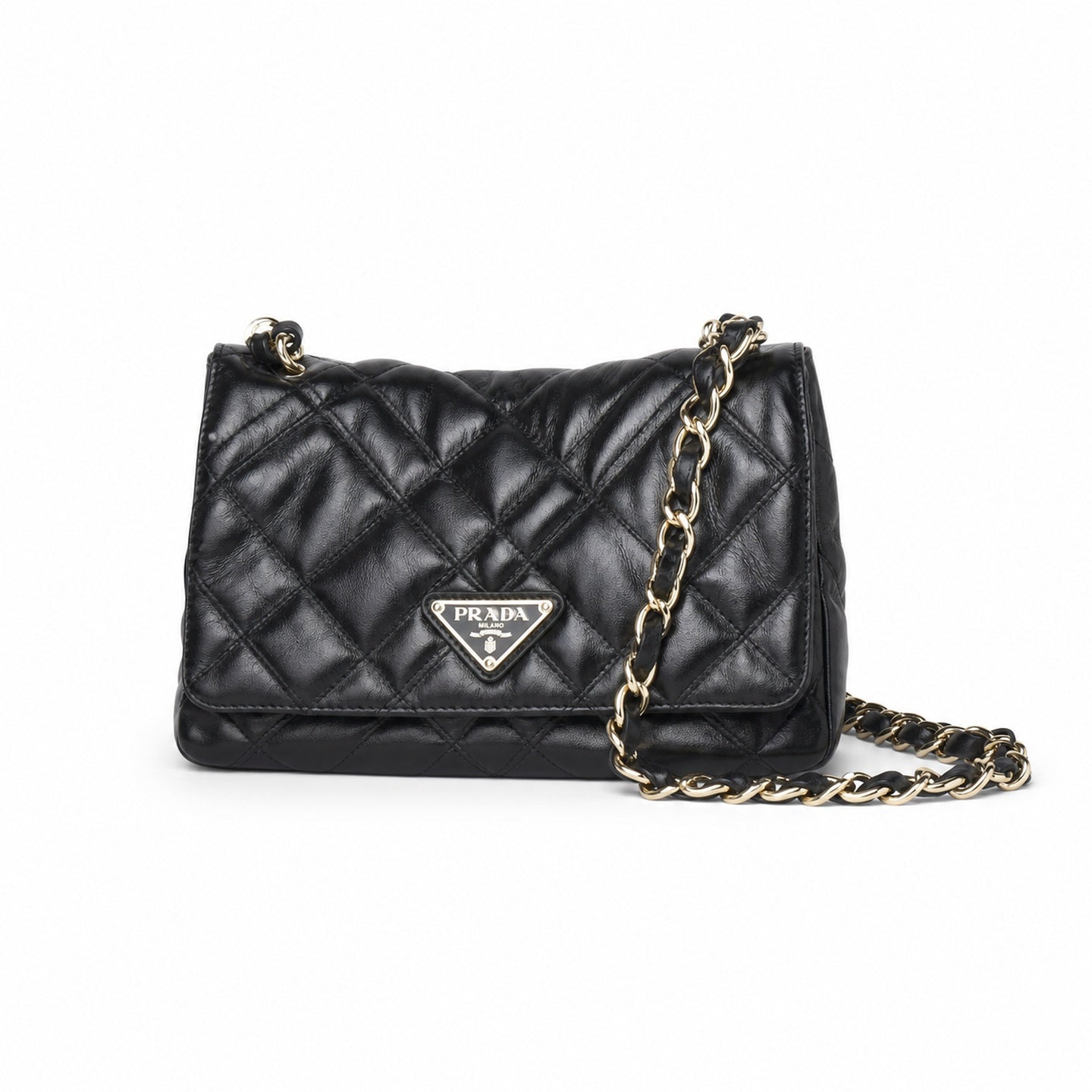 Chanel Medium Knit Patent Leather Bag