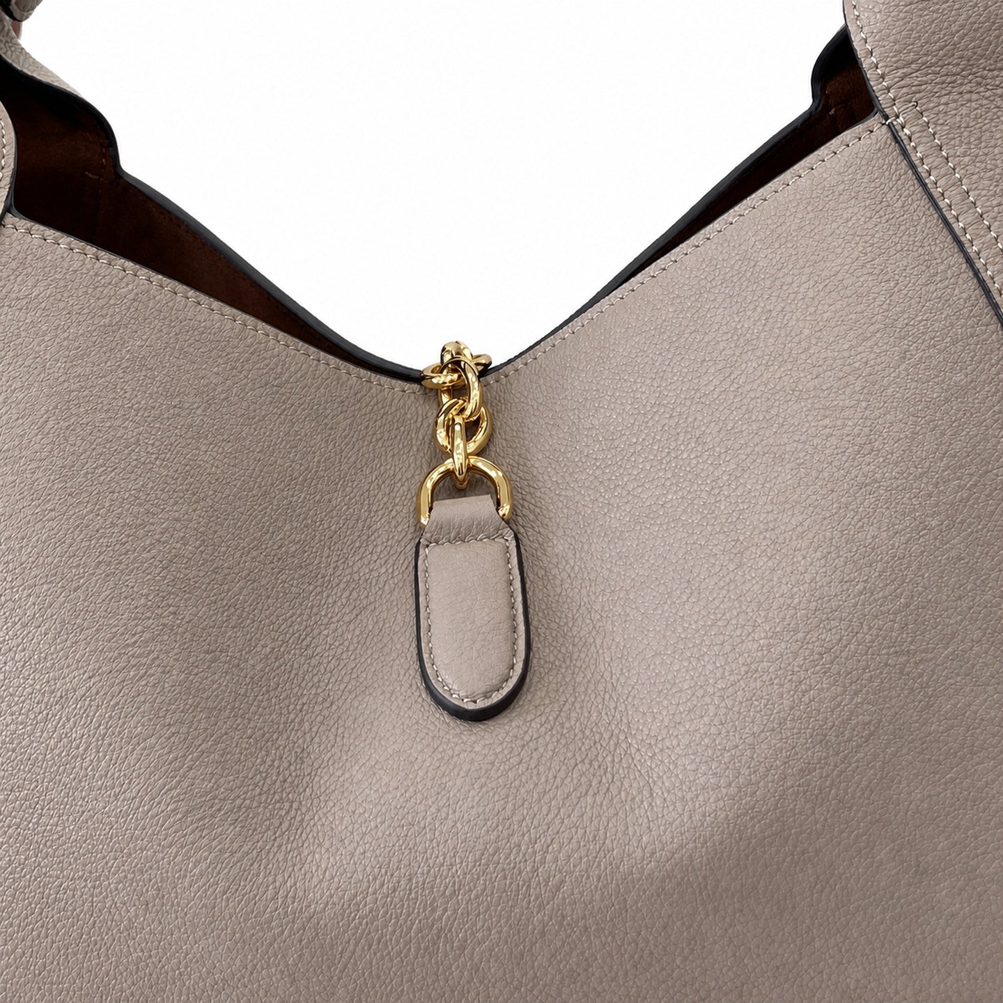 Gucci Leather Gray Brown Pink Gold Shoulder Bag