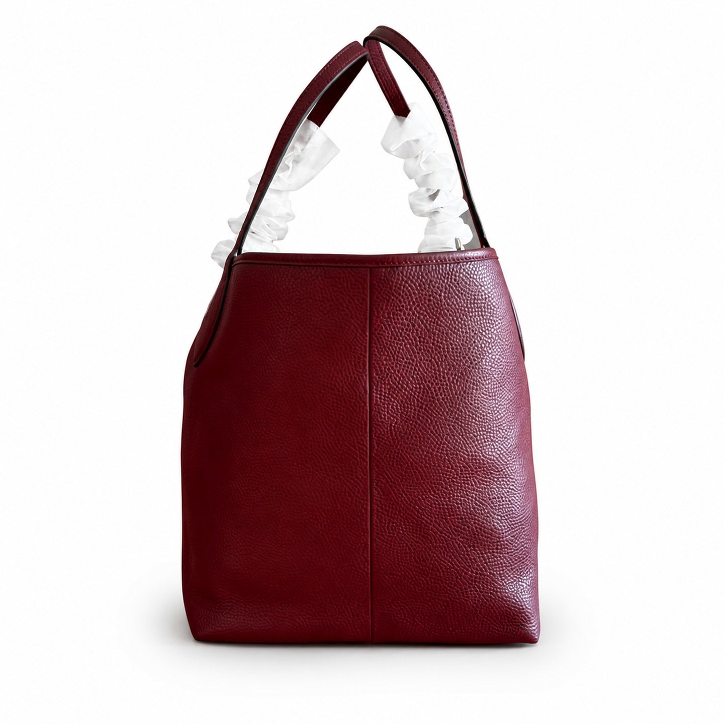Gucci Reversible Canvas Leather Beige Brown Gold Burgundy Tote Bag