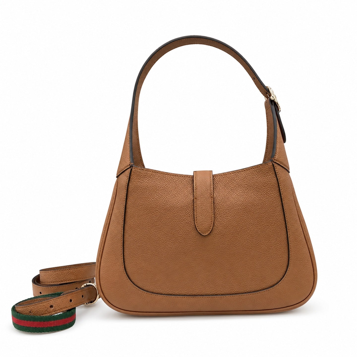 Gucci Jackie 1961 Medium Leather Brown Gold Handbag