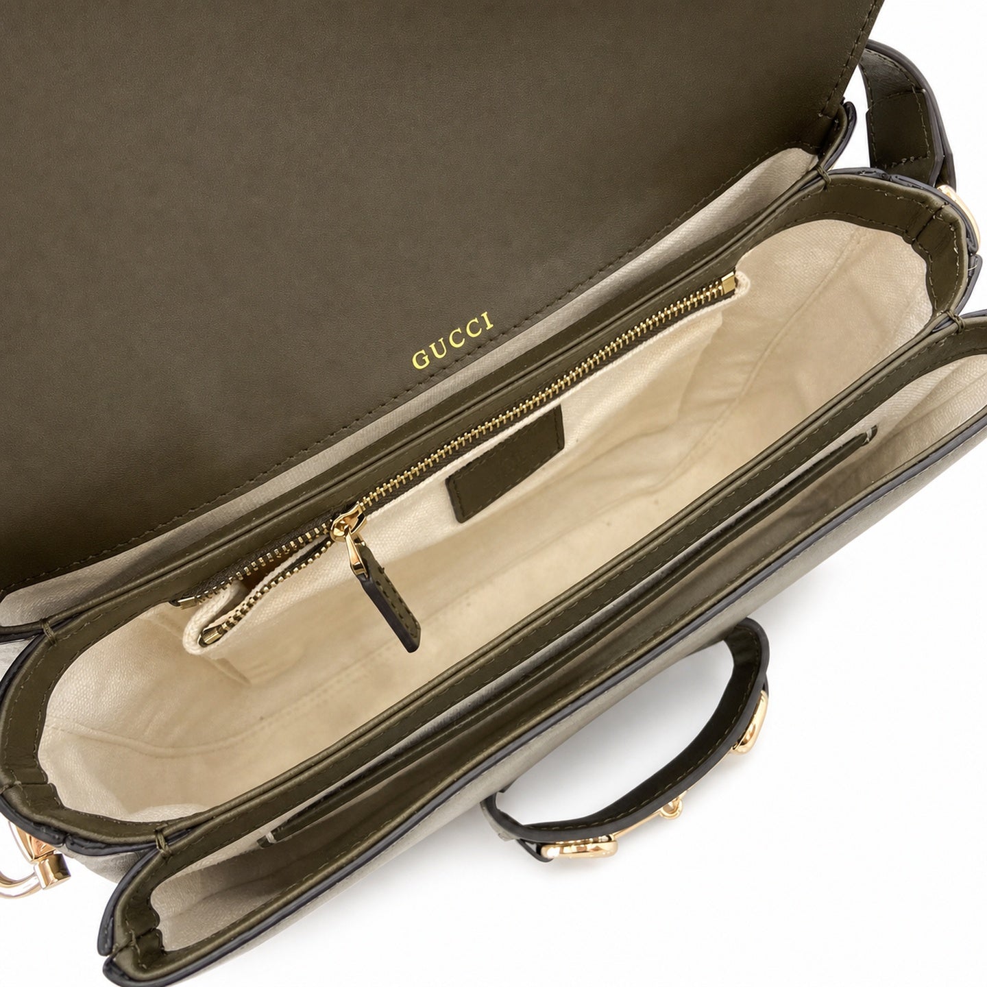 Gucci Horsebit 1955 Small Cotton Leather Brown Green Gold Shoulder Bag