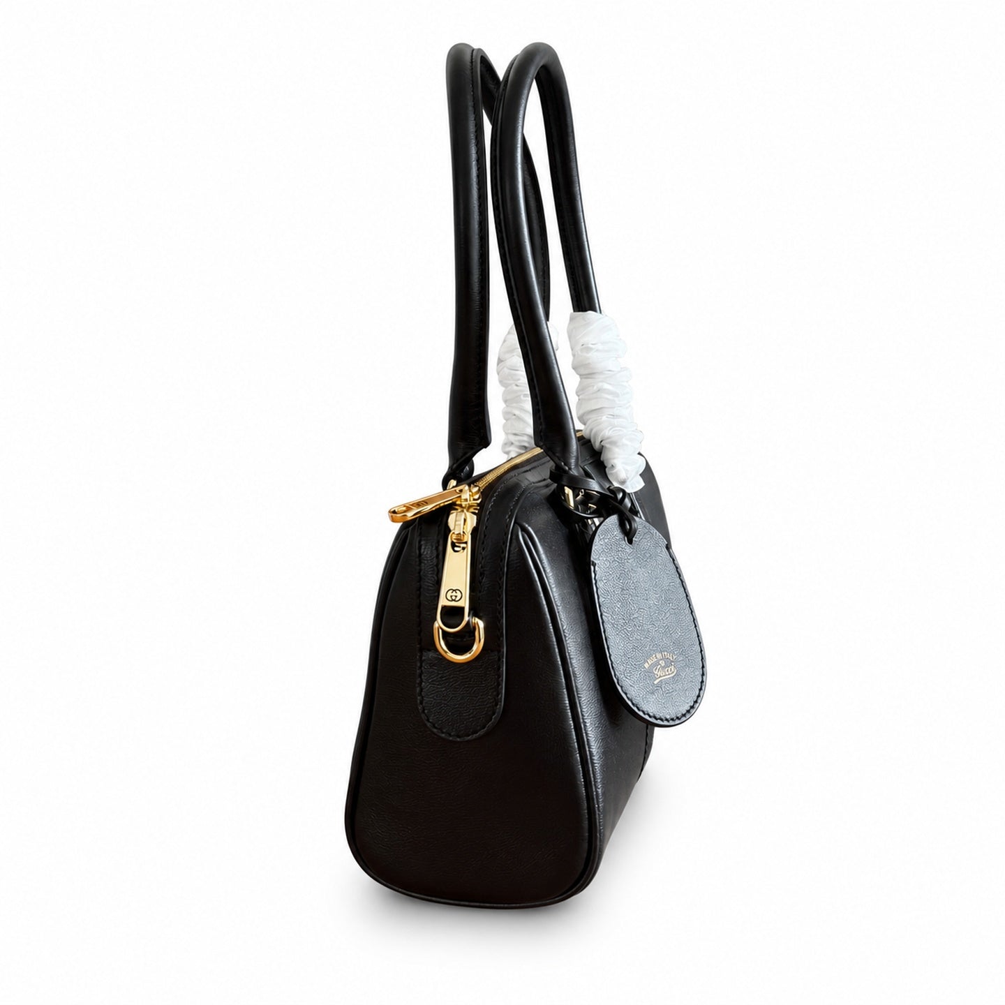 Gucci Supreme Small Canvas Leather Black Brown Gold Handbag