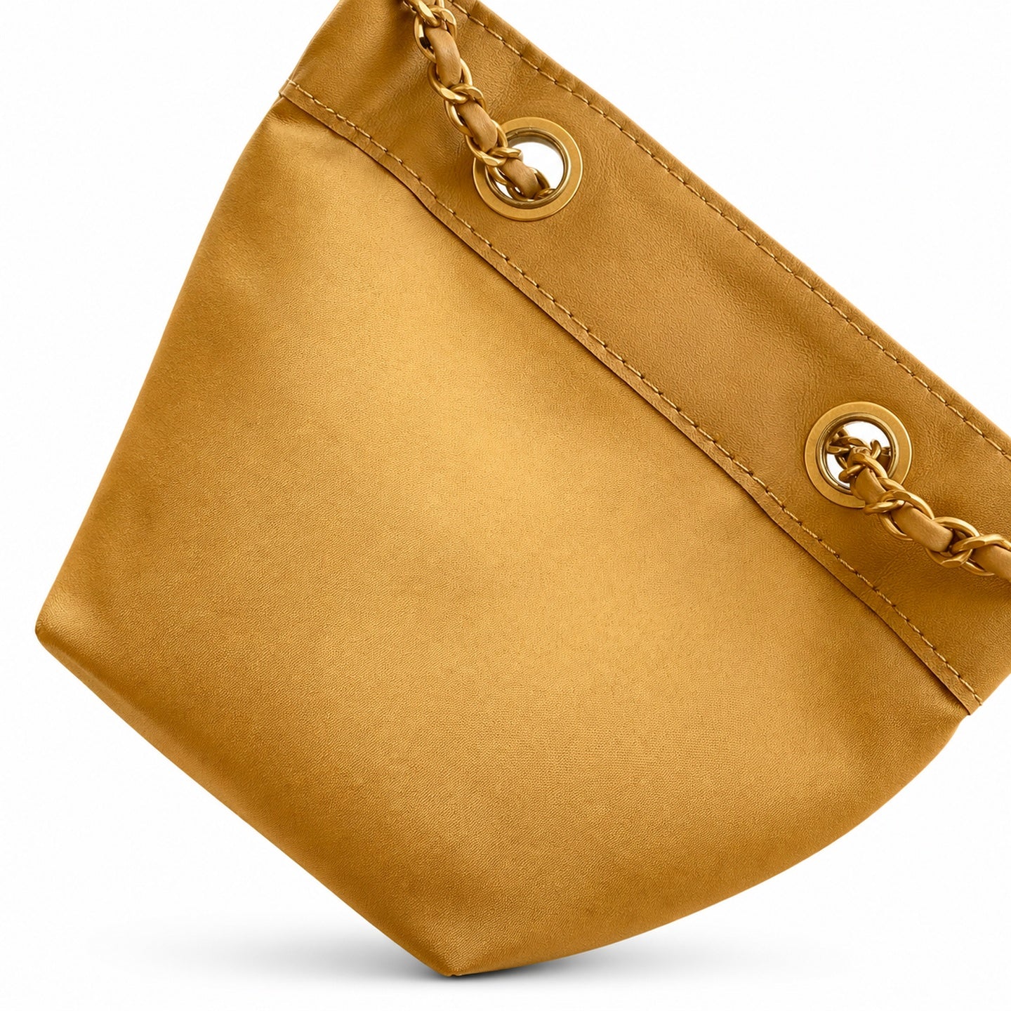 Chanel Mini Leather Gold Bucket Bag