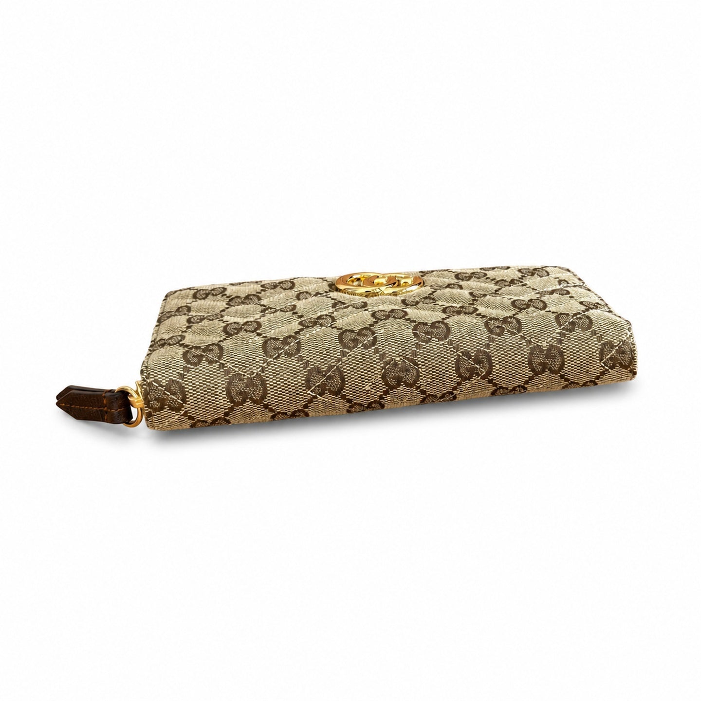Gucci GG Marmont Canvas Brown Gold Wallet