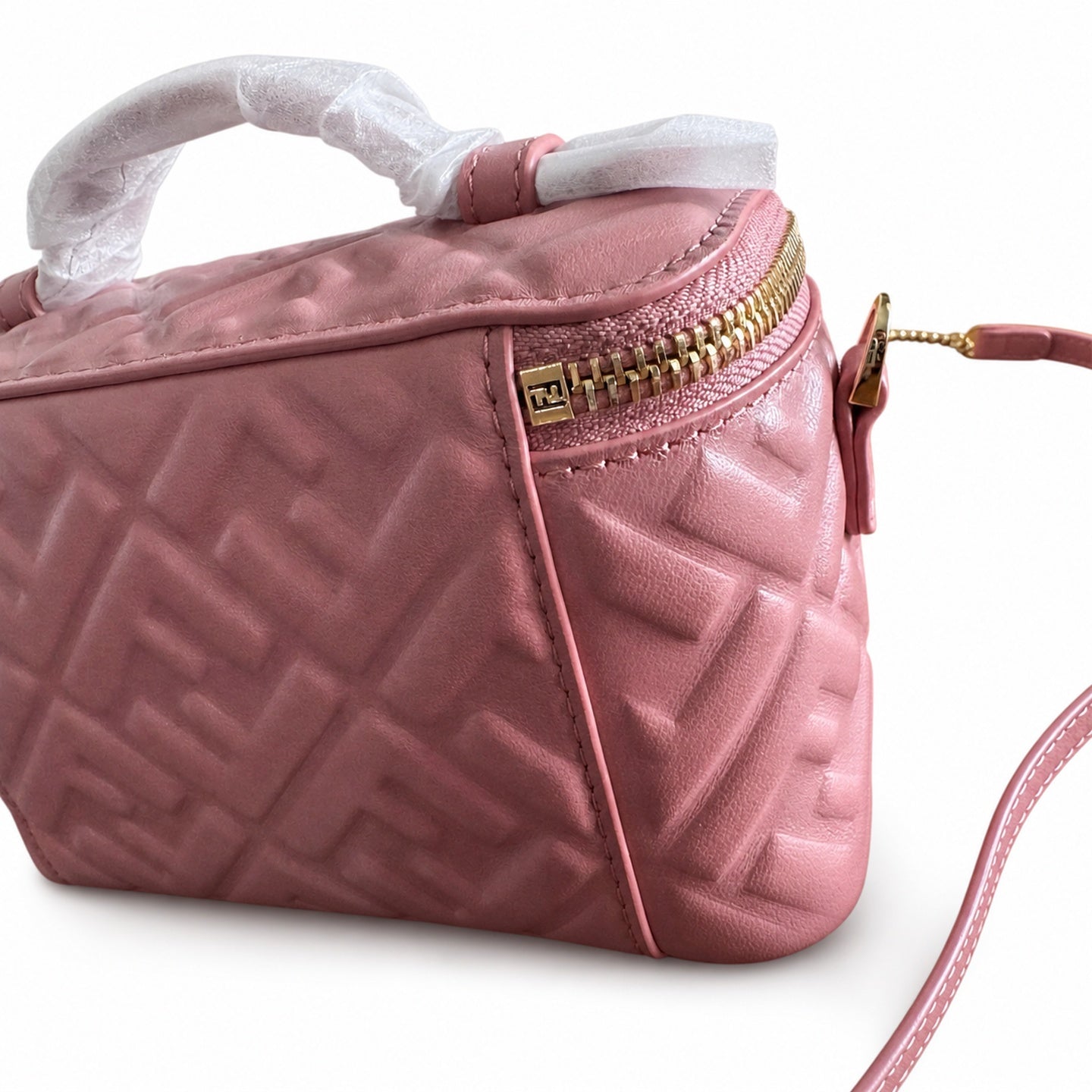 Fendi Mini Leather Pink Gold Vanity Bag