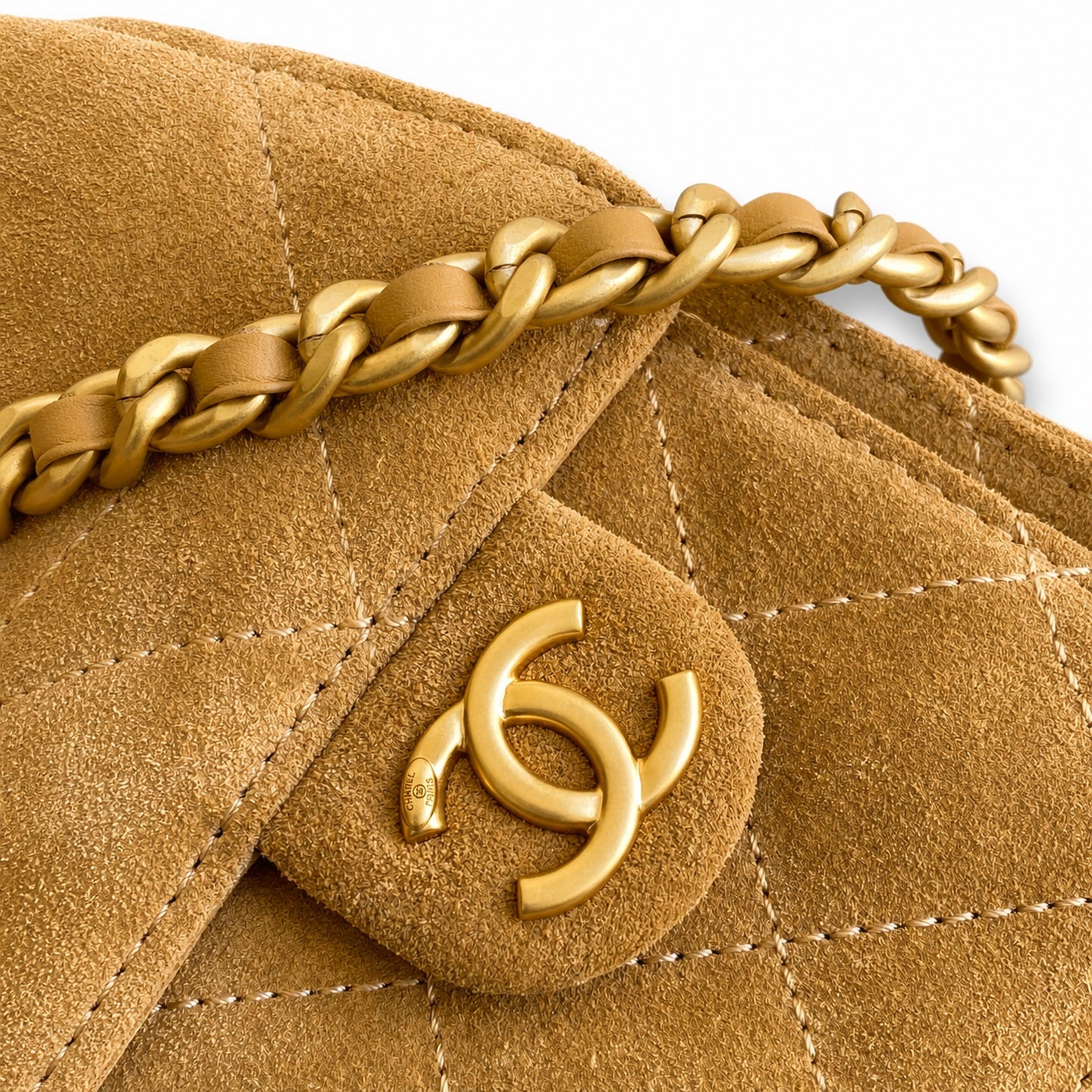 Chanel Mini Leather Gold Bucket Bag