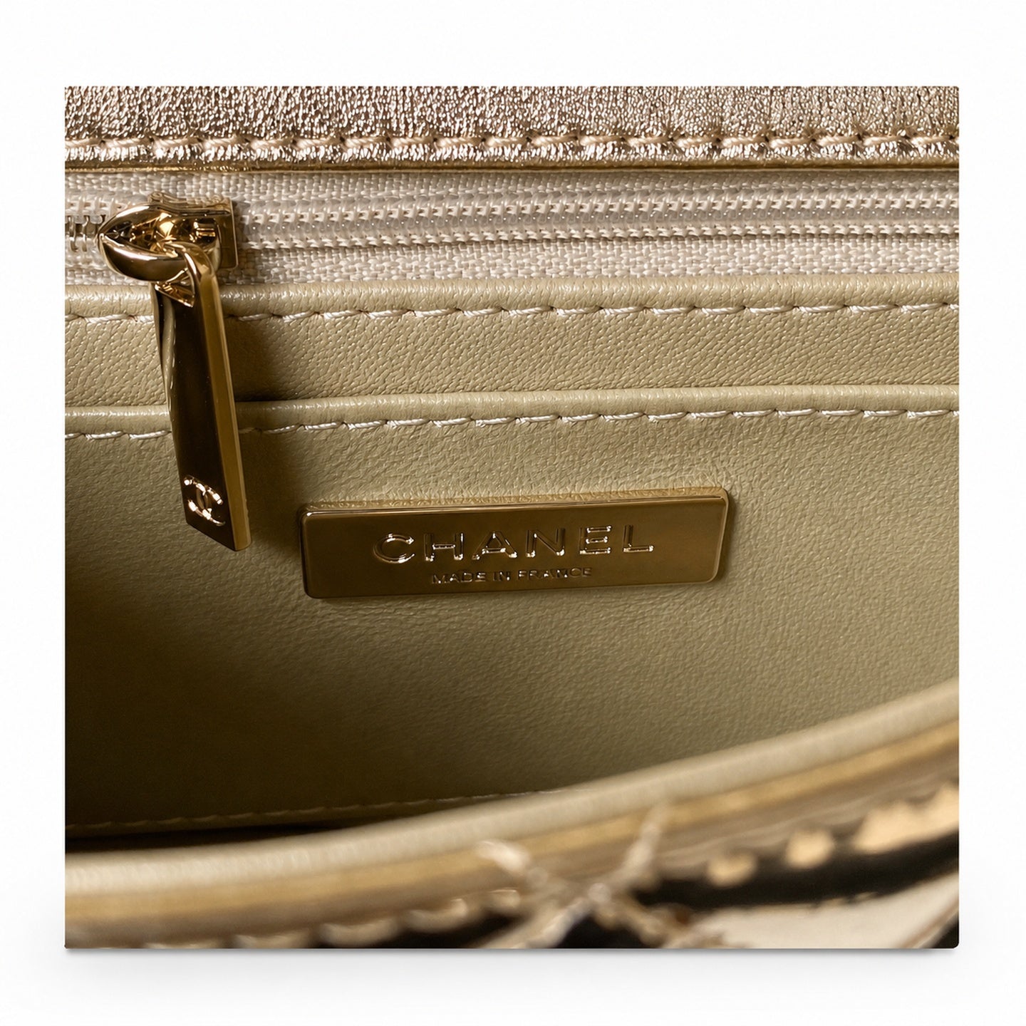 Chanel Small Gold Silver Bag