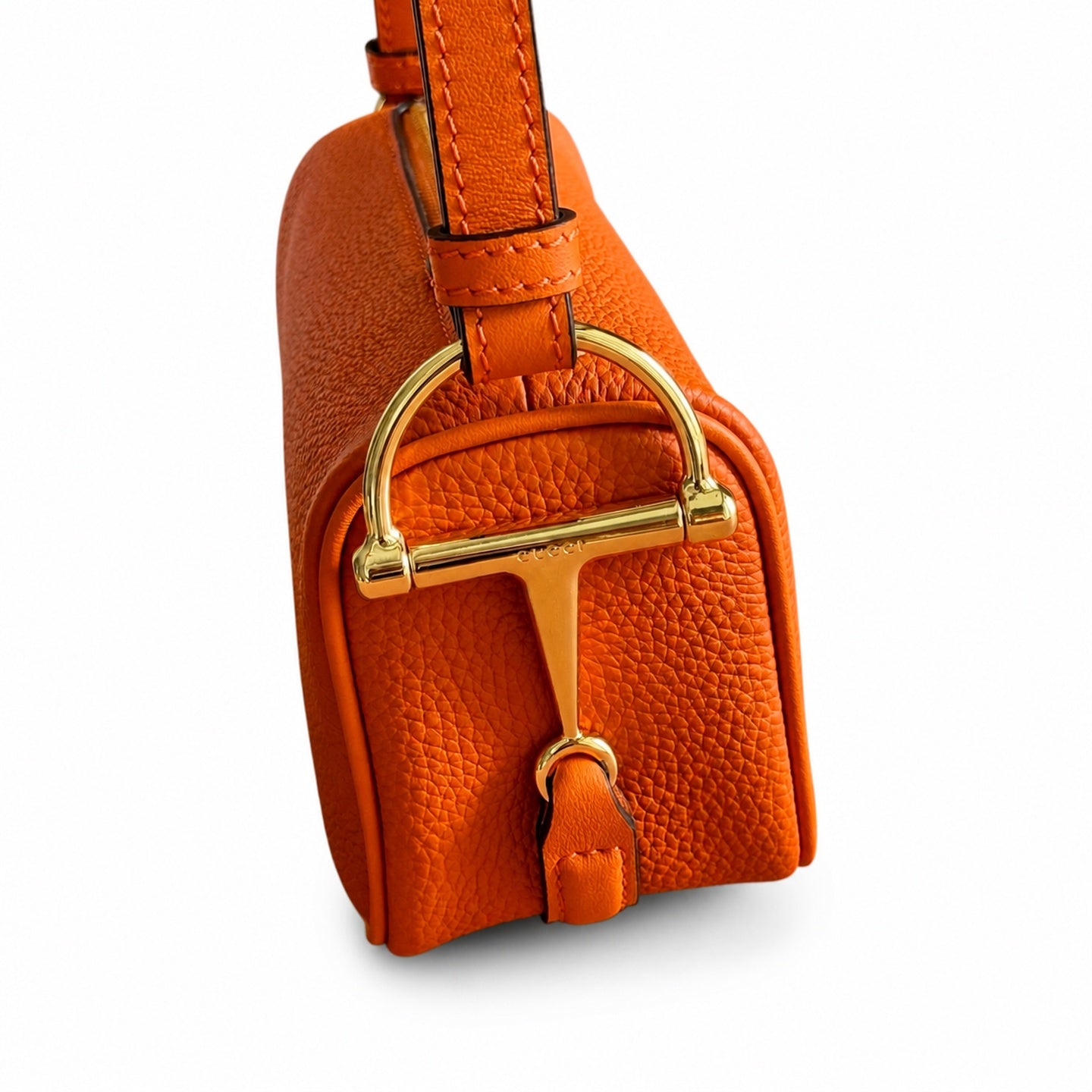Gucci Horsebit Mini Cotton Leather Green Orange Gold Bag