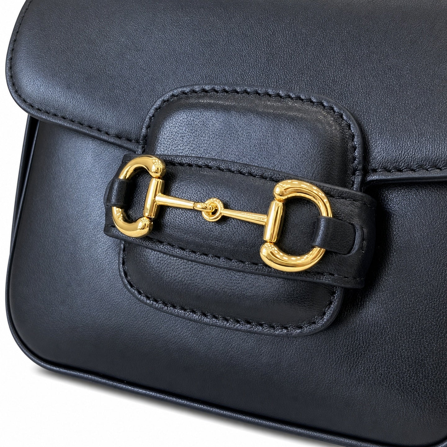 Gucci Horsebit 1955 Leather Black Gold Shoulder Bag