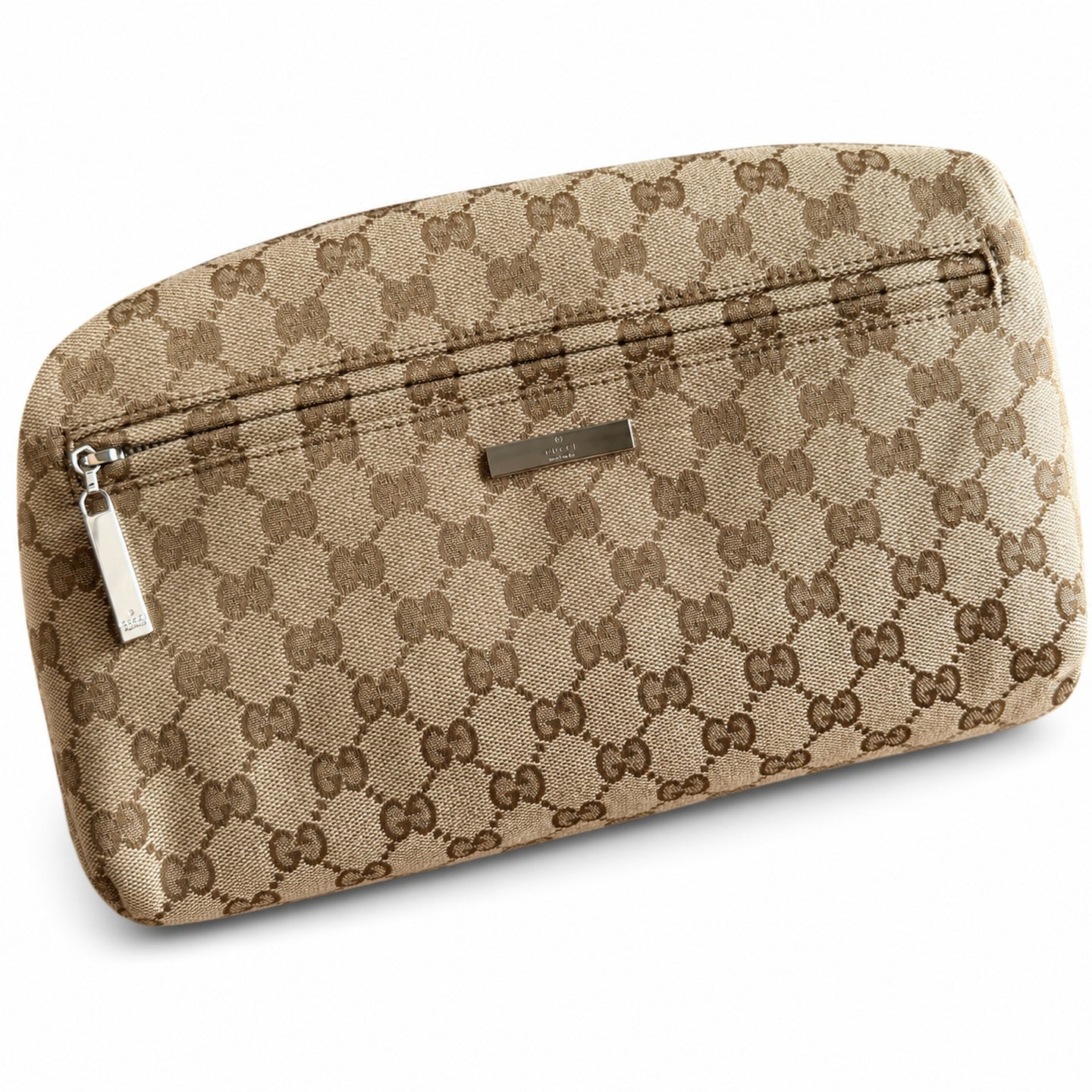 Gucci Quilted Canvas Leather Brown Red Green Silver Backpack
