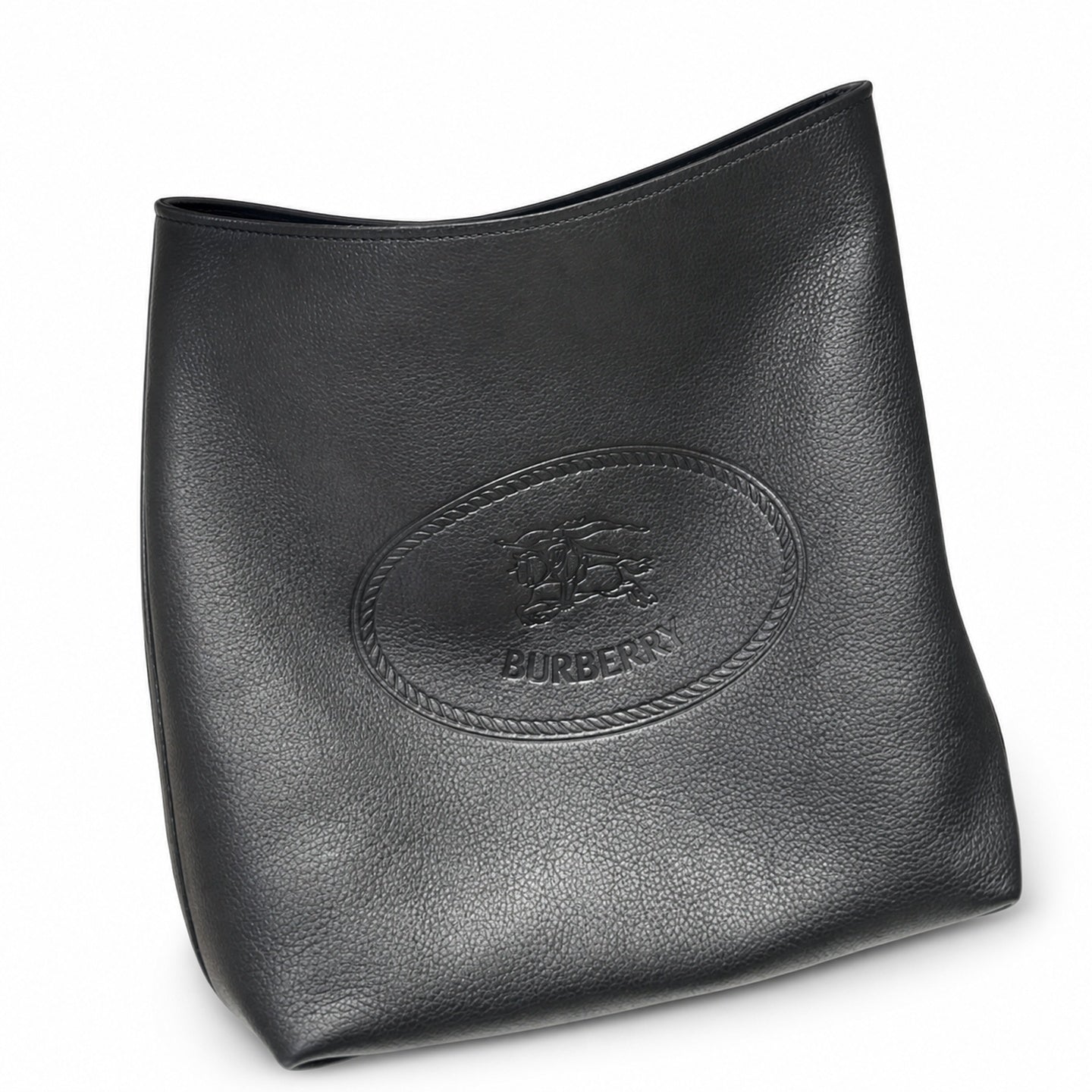 Burberry Small Cotton Jacquard Leather Check Tote Bag