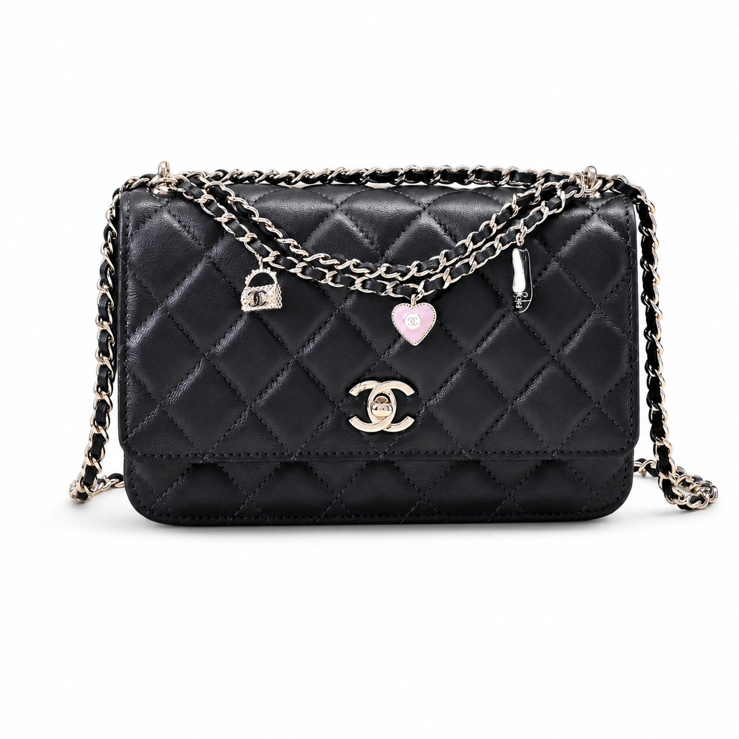 Chanel Leather Pink Gold Chain Bag