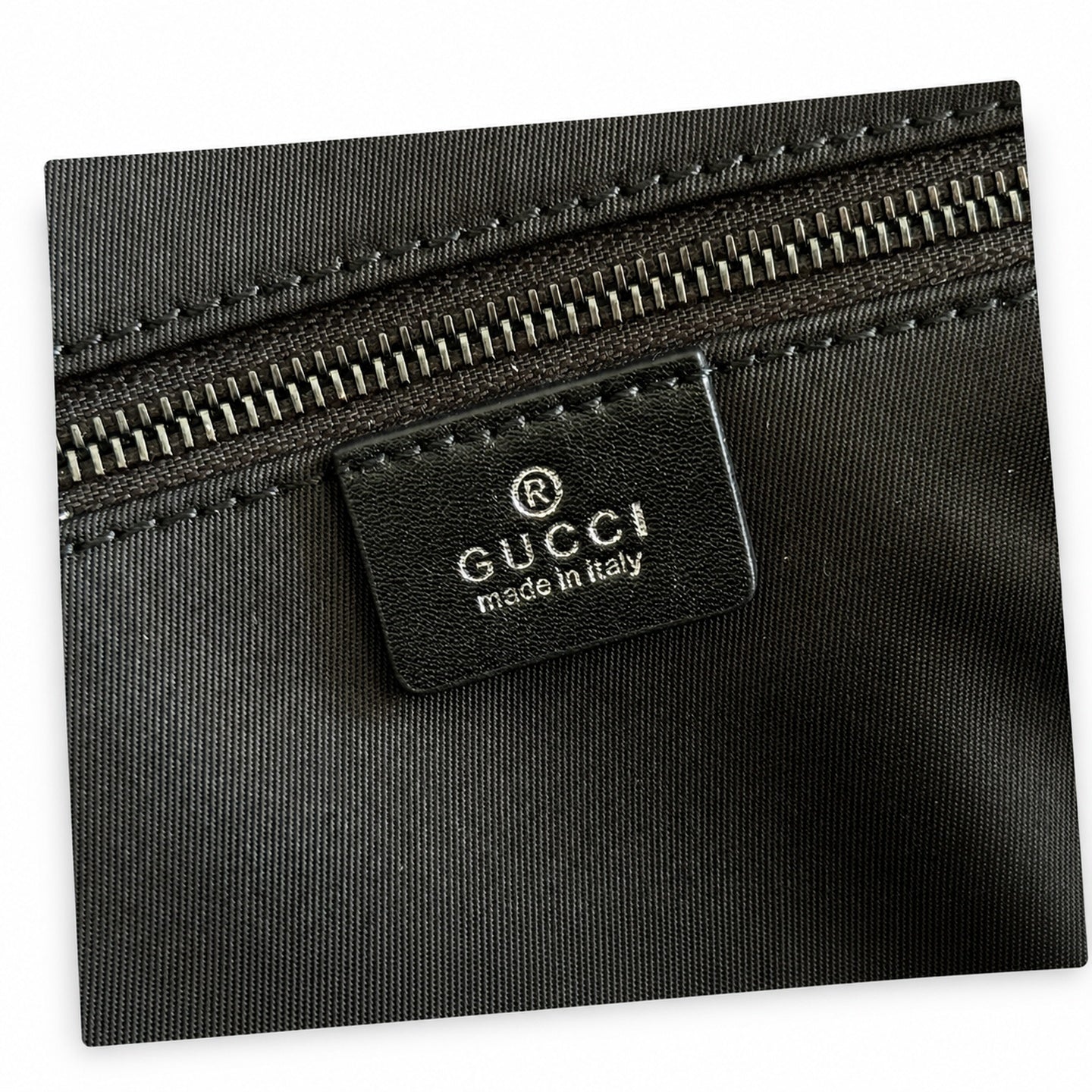 Gucci Quilted Canvas Leather Black Silver Bag