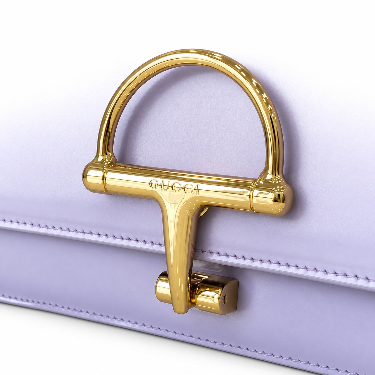 Gucci Horsebit Small Leather Purple Gold Shoulder Bag