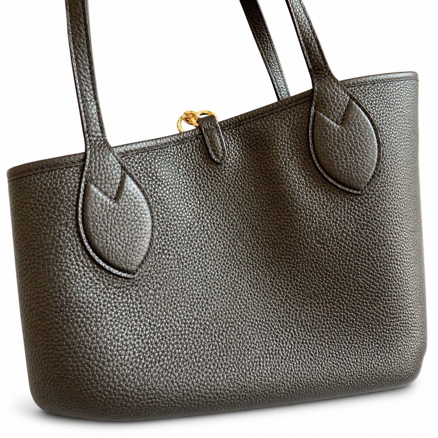 Gucci Reversible Canvas Leather Beige Brown Gold Tote Bag