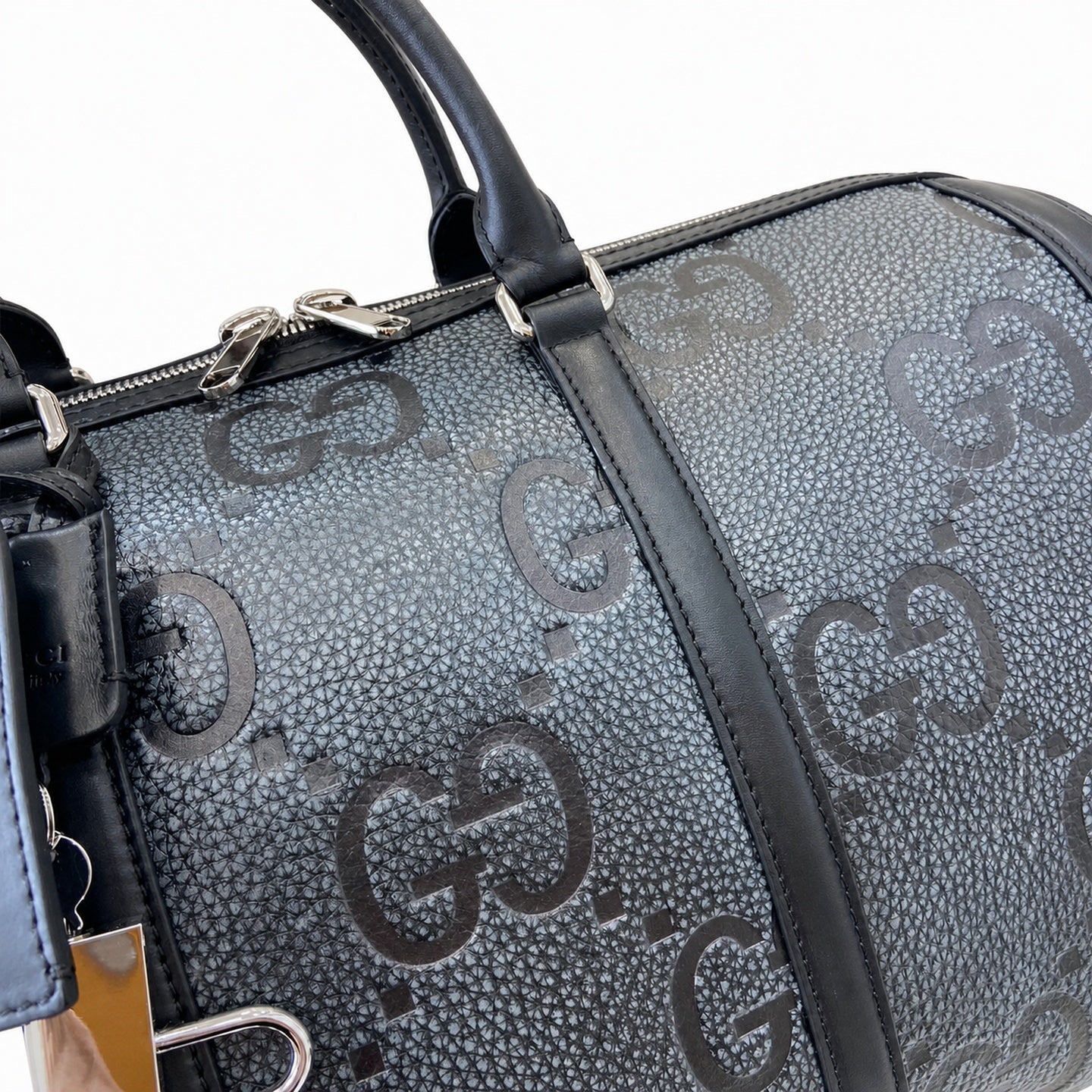 Gucci Small Cotton Leather Black Gray Bag