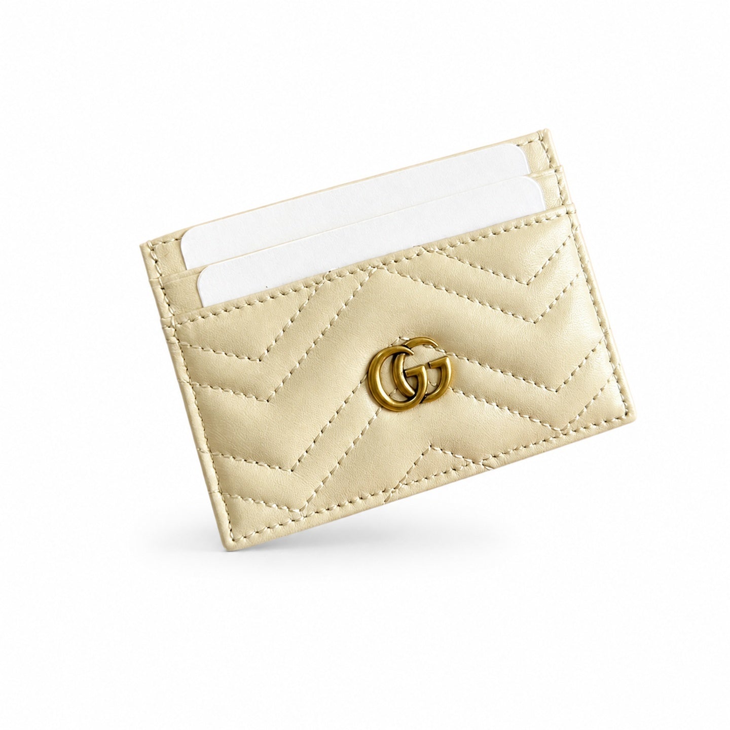 Gucci GG Marmont Small Quilted Matelasse Leather White Beige Handbag